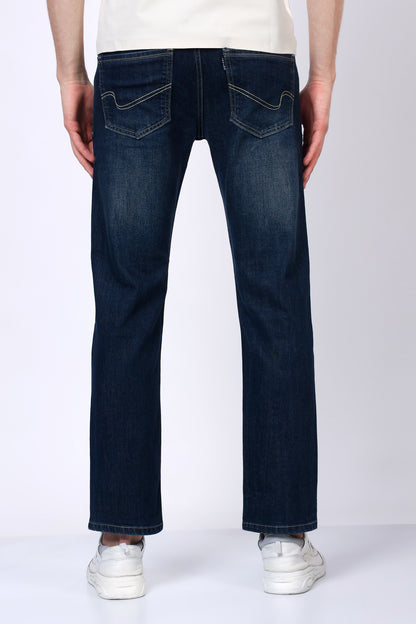 Stylox Men’s Mid-Rise Comfort Fit Stretchable Denim Jeans-Dark Blue - Stylox