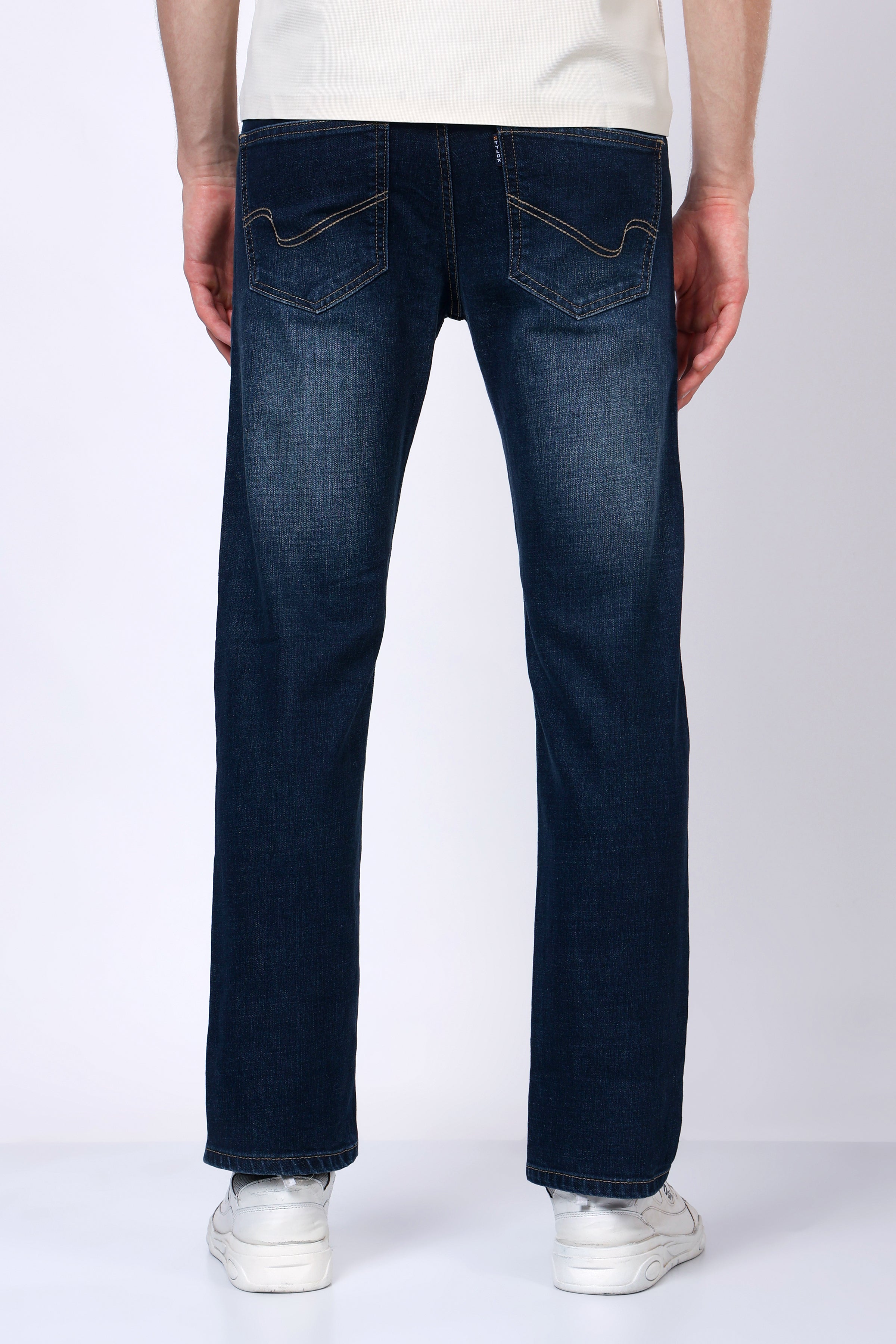 Stylox Men’s Mid-Rise Comfort Fit Stretchable Greenish Blue Denim Jeans - Stylox