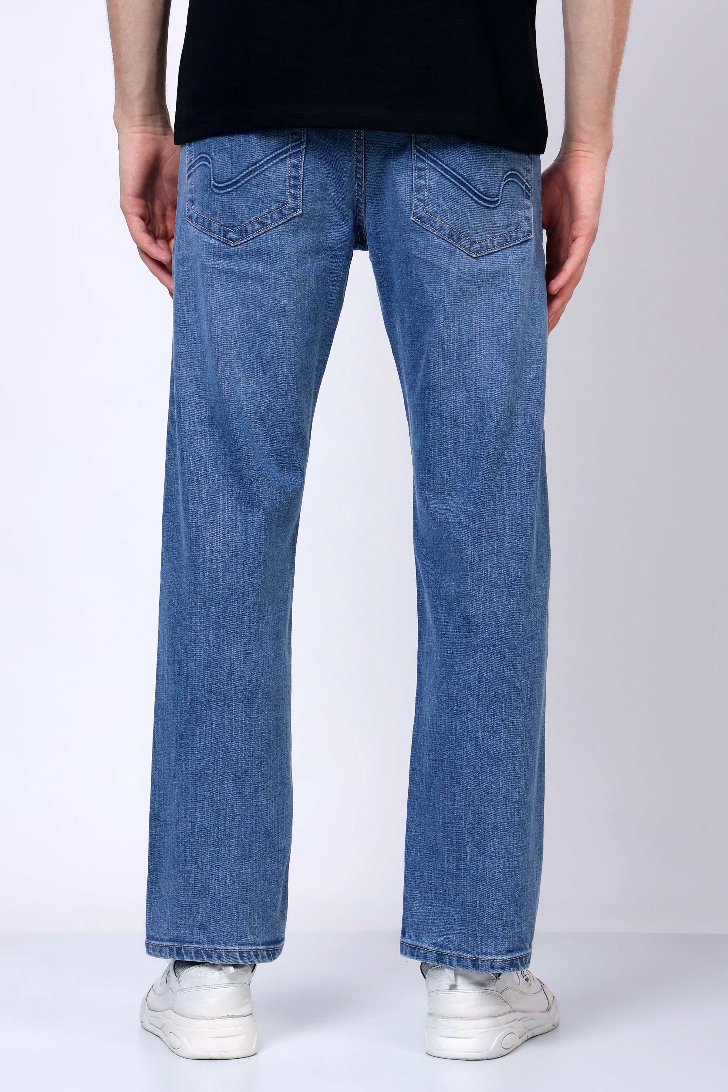 Stylox Men’s Comfort Fit Stretchable Light Blue Denim Jeans - Stylox