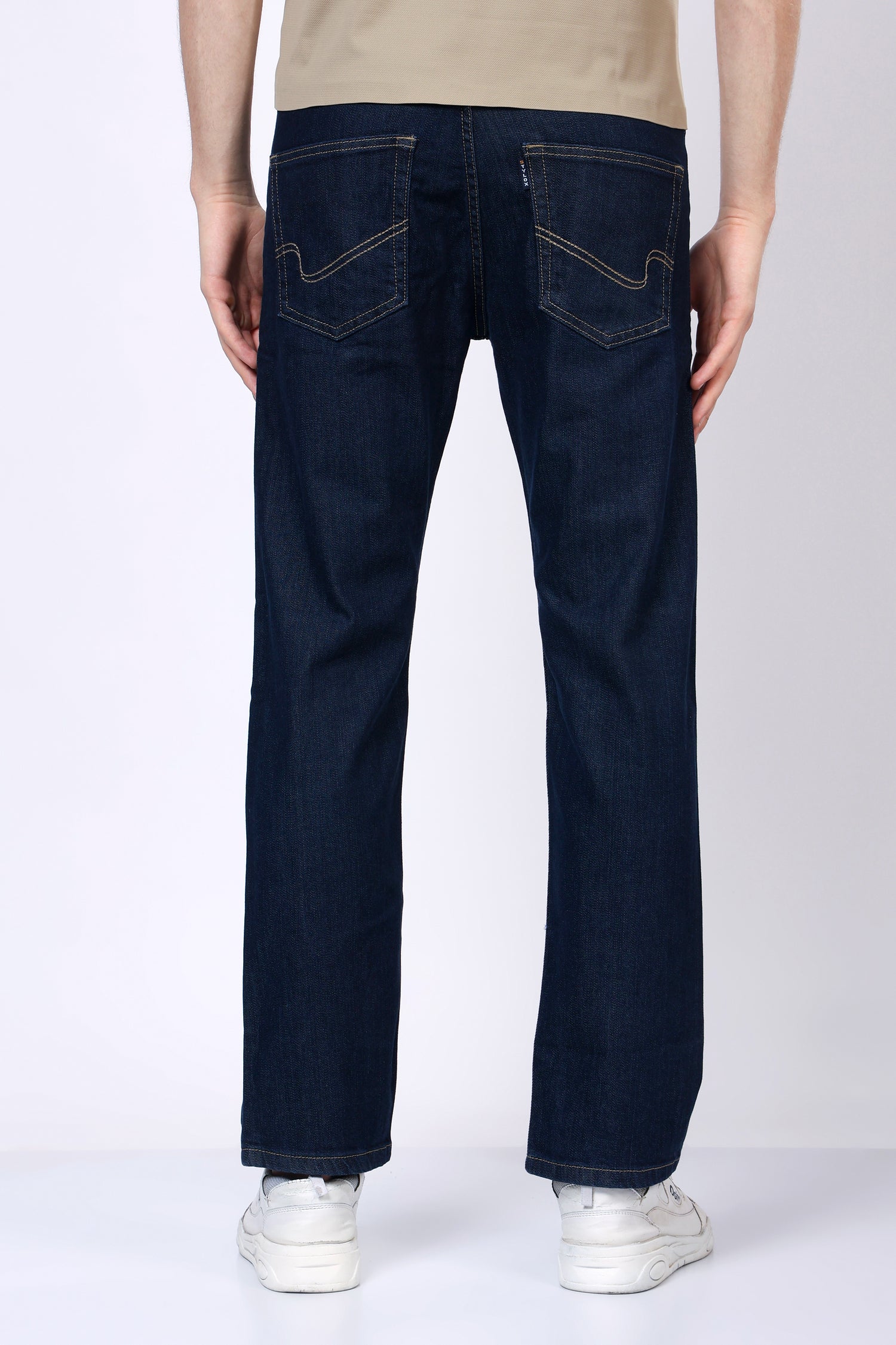 Stylox Men’s Mid-Rise Comfort Fit Dark Blue Stretchable Denim Jeans - Stylox