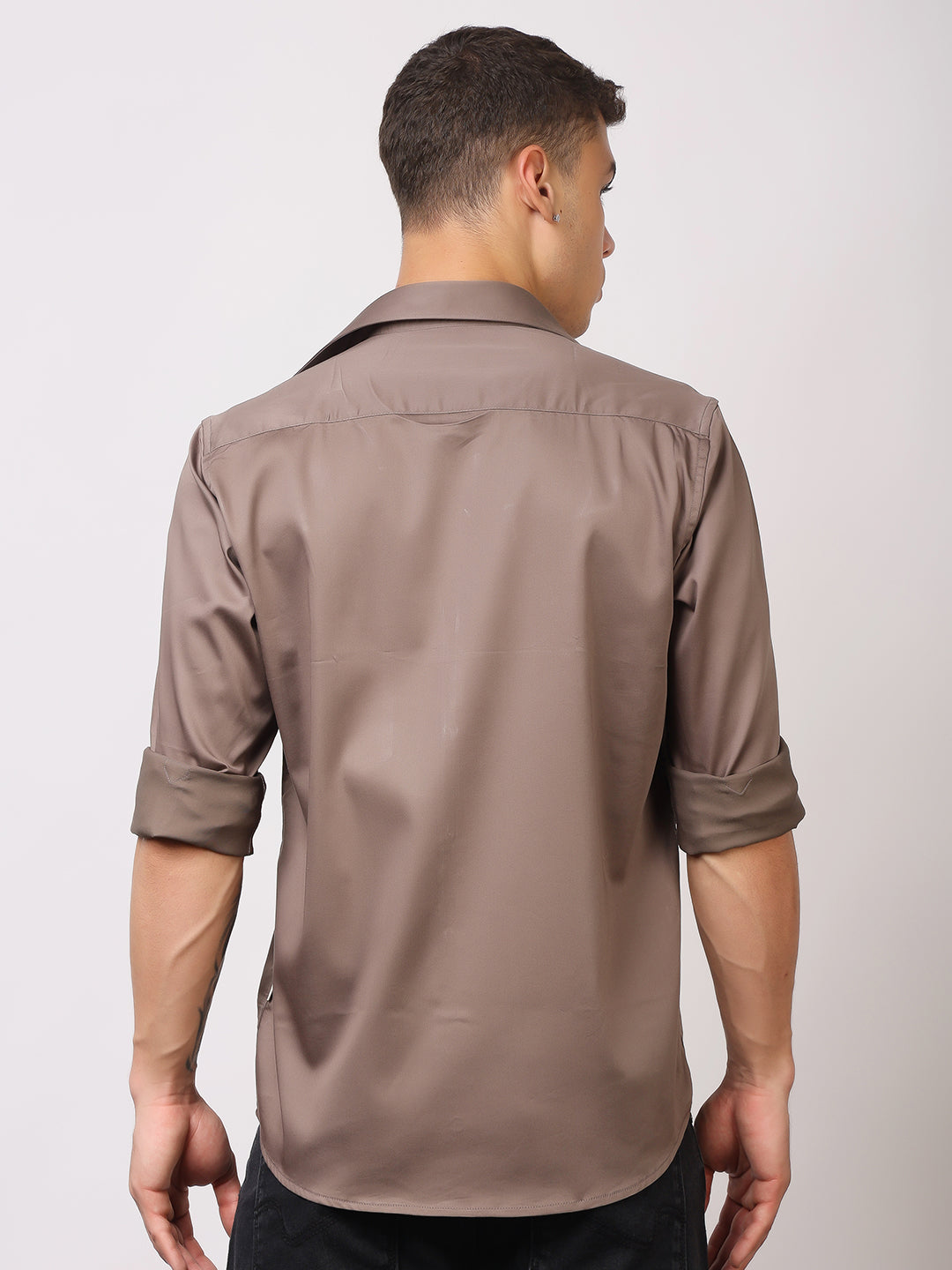 Stylox Men's Full Sleeve Solid Partywear Casual Shirt – Premium Shine Finish Cotton Blend Regular Fit Shirt for Stylish Evening & Occasion Wear - Stylox