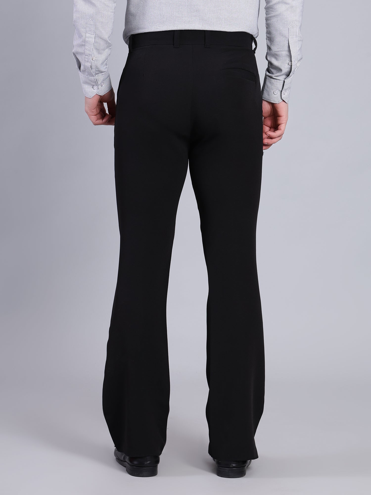 Stylox Men’s Bootcut Formal Trousers-Black - Stylox