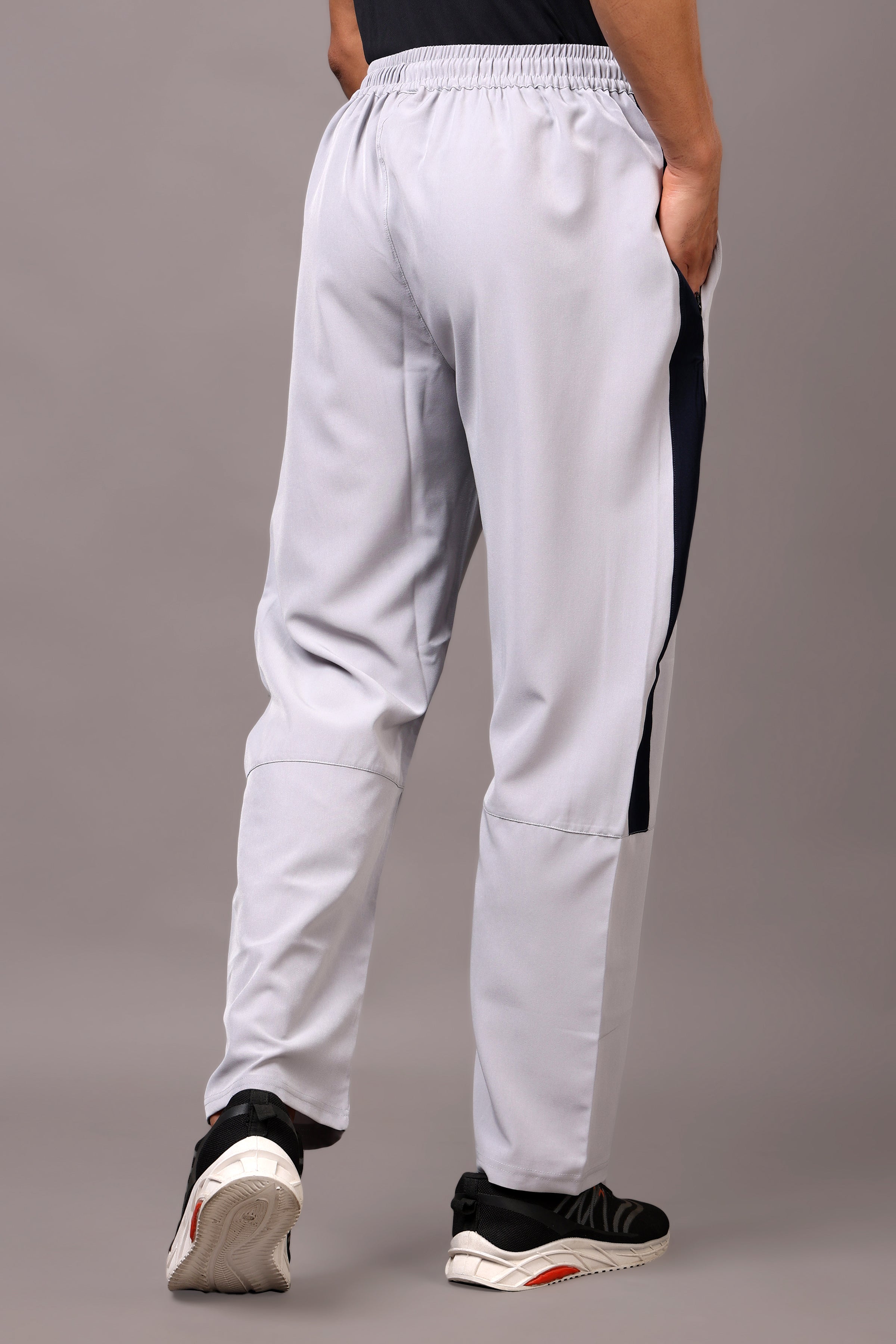 Stylox Classic Men’s Trackpants with Elastic Waist & Side Pockets (Light Grey) - Stylox
