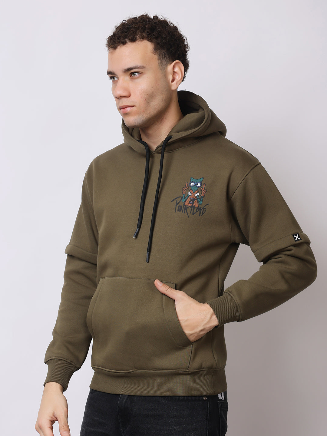 Stylox Men’s Graphic Winter Hoodie – Floyd Printed Pullover with Kangaroo Pocket &amp; Warm Fleece Fabric