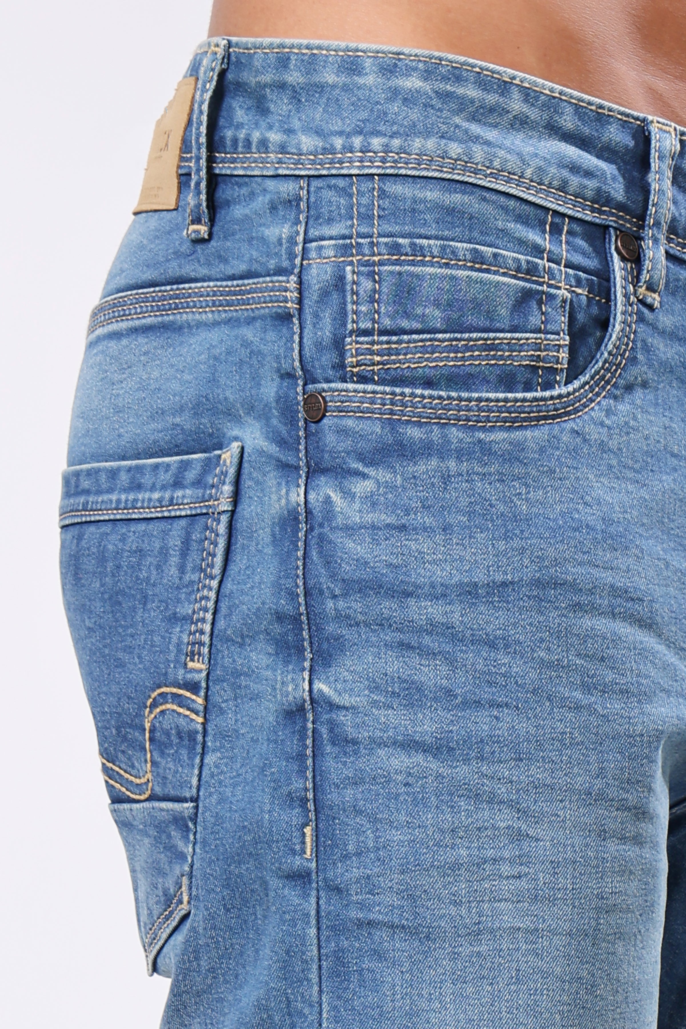 Stylox Comfort Fit Men's Denim Jeans - Dark Blue, Mid Light Blue| J-023 - Stylox