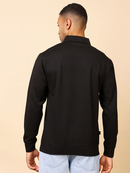 Stylox Men’s Polo Neck Sweatshirt with Button Placket
