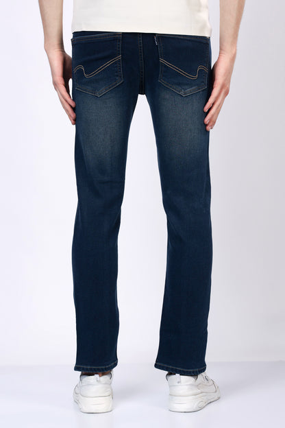 Stylox Men’s Mid-Rise Comfort Fit Stretchable Greenish Blue Denim Jeans with Panel Stitch Detailing - Stylox