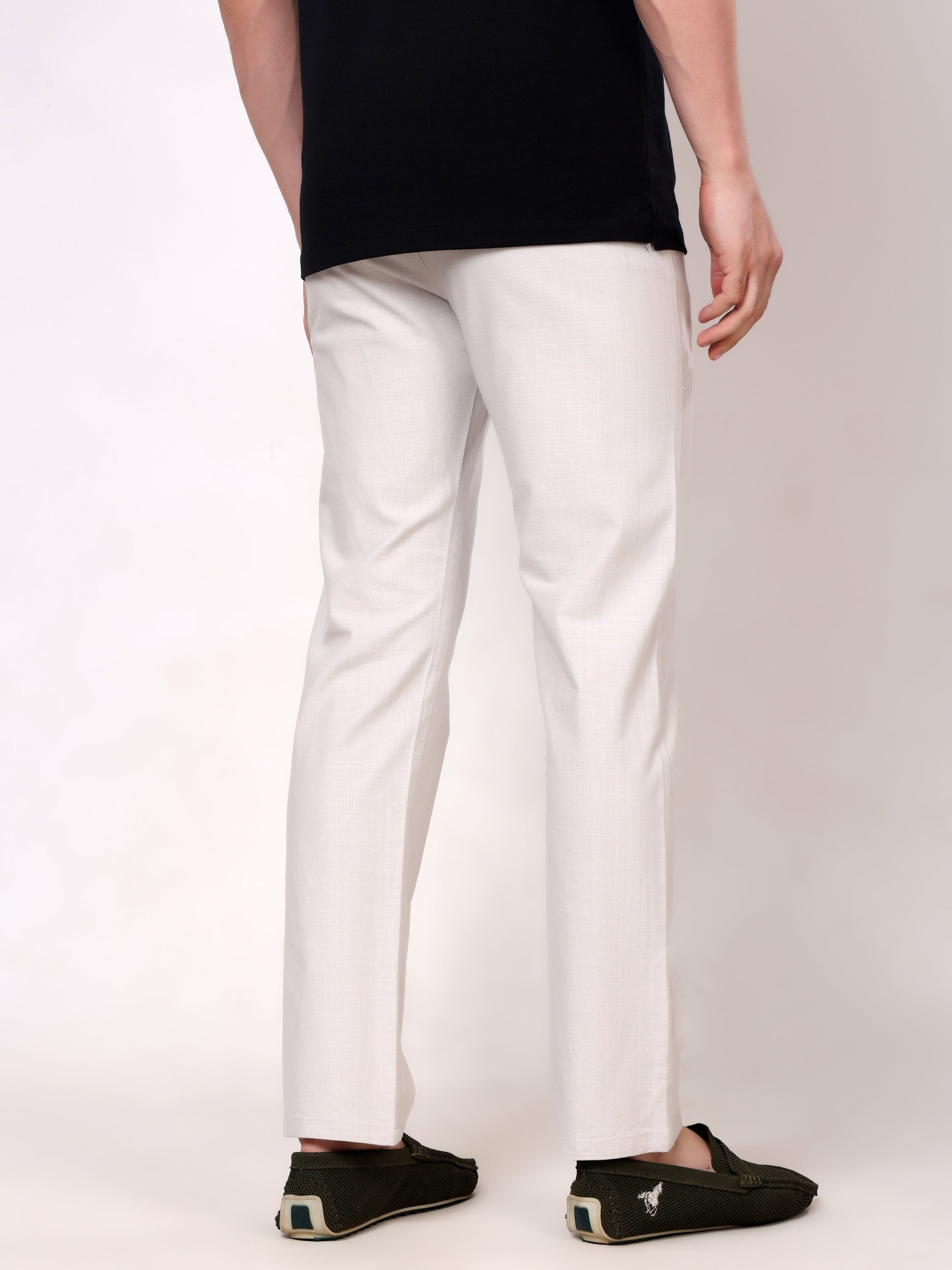 Stylox Men's Comfort Fit Non-Stretch Casual Trouser with Elastic Waist