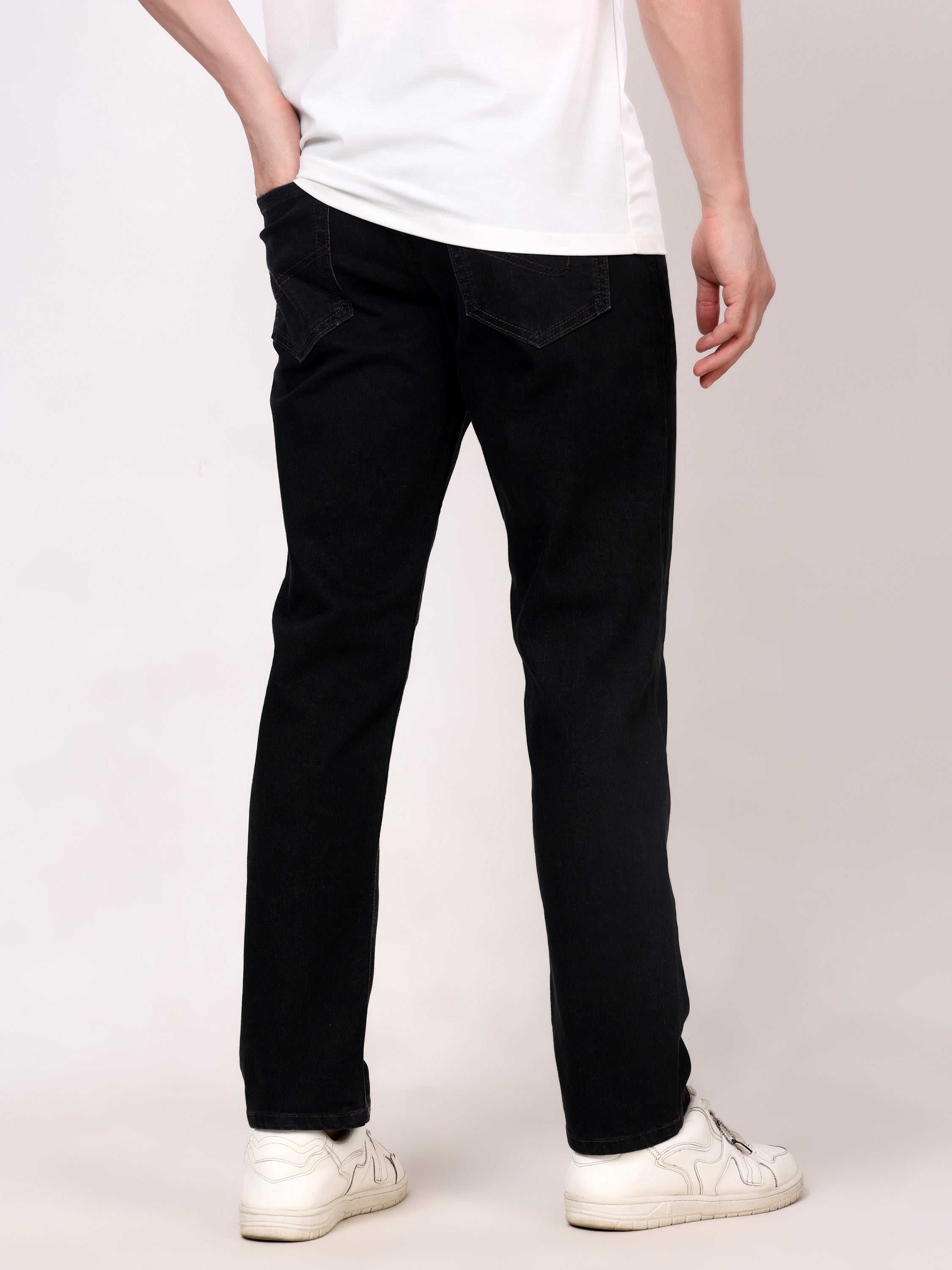 Stylox Men's Slim Fit Stretchable Solid Denim Jeans