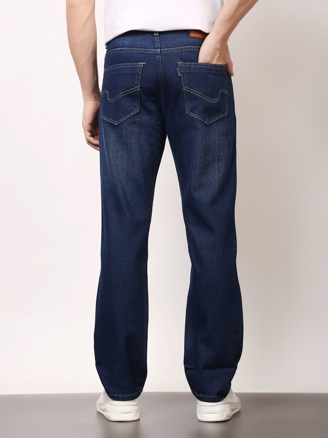 Stylox Men’s Relaxed Fit Solid Jeans | Comfortable Denim Casual Wear for Everyday Style (Dark Blue)