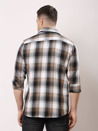 Stylox Men’s Regular Fit Full Sleeve Check Shirt | Casual &amp; Semi-Formal Cotton Checkered Shirt