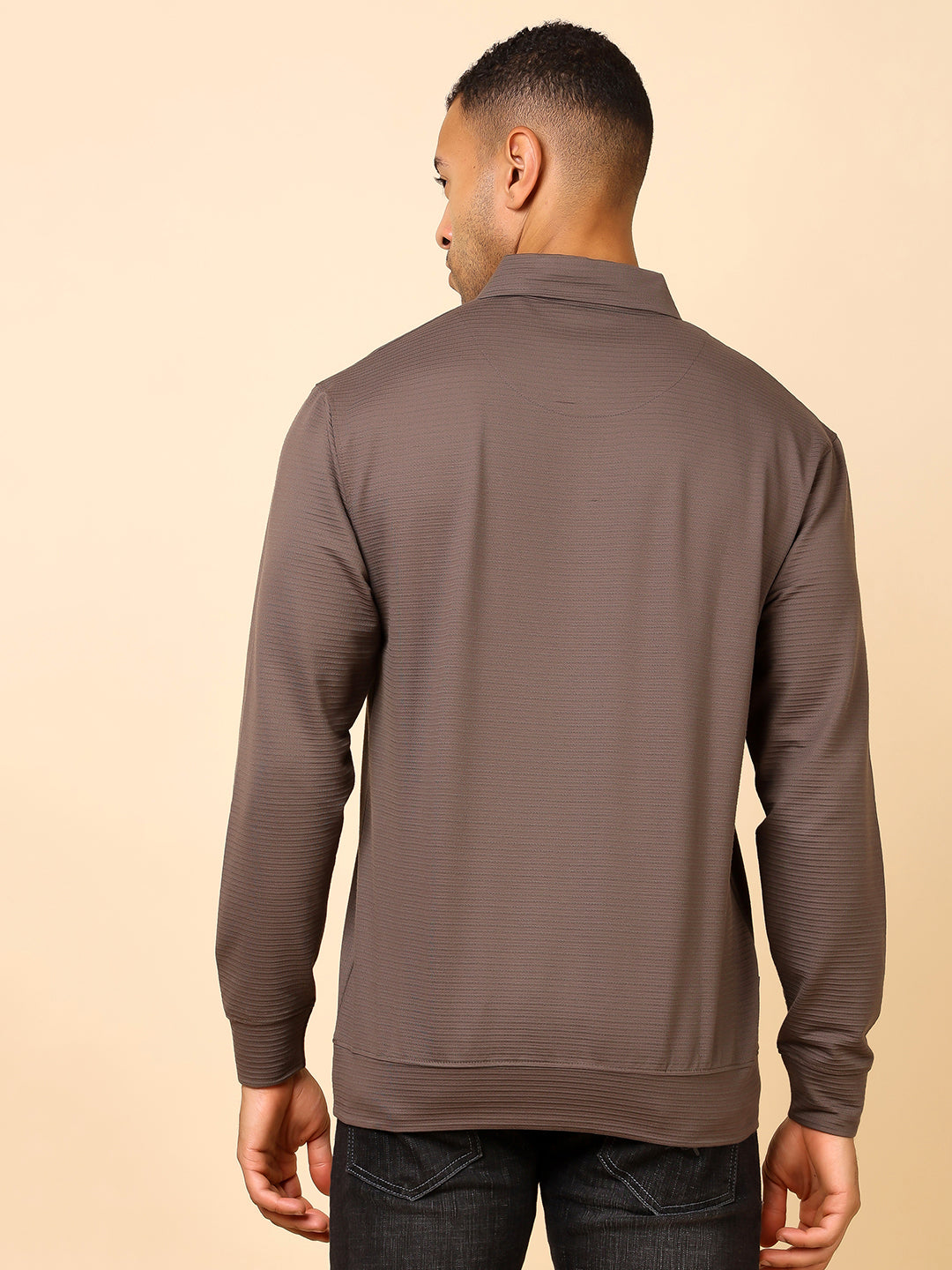 Stylox Men’s Polo Neck Sweatshirt with Button Placket