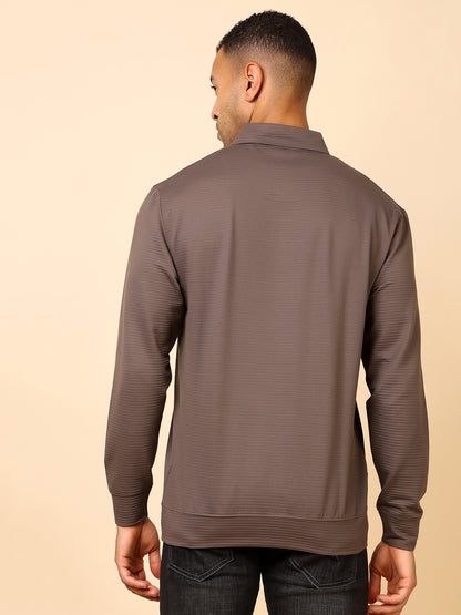 Stylox Men’s Polo Neck Sweatshirt with Button Placket