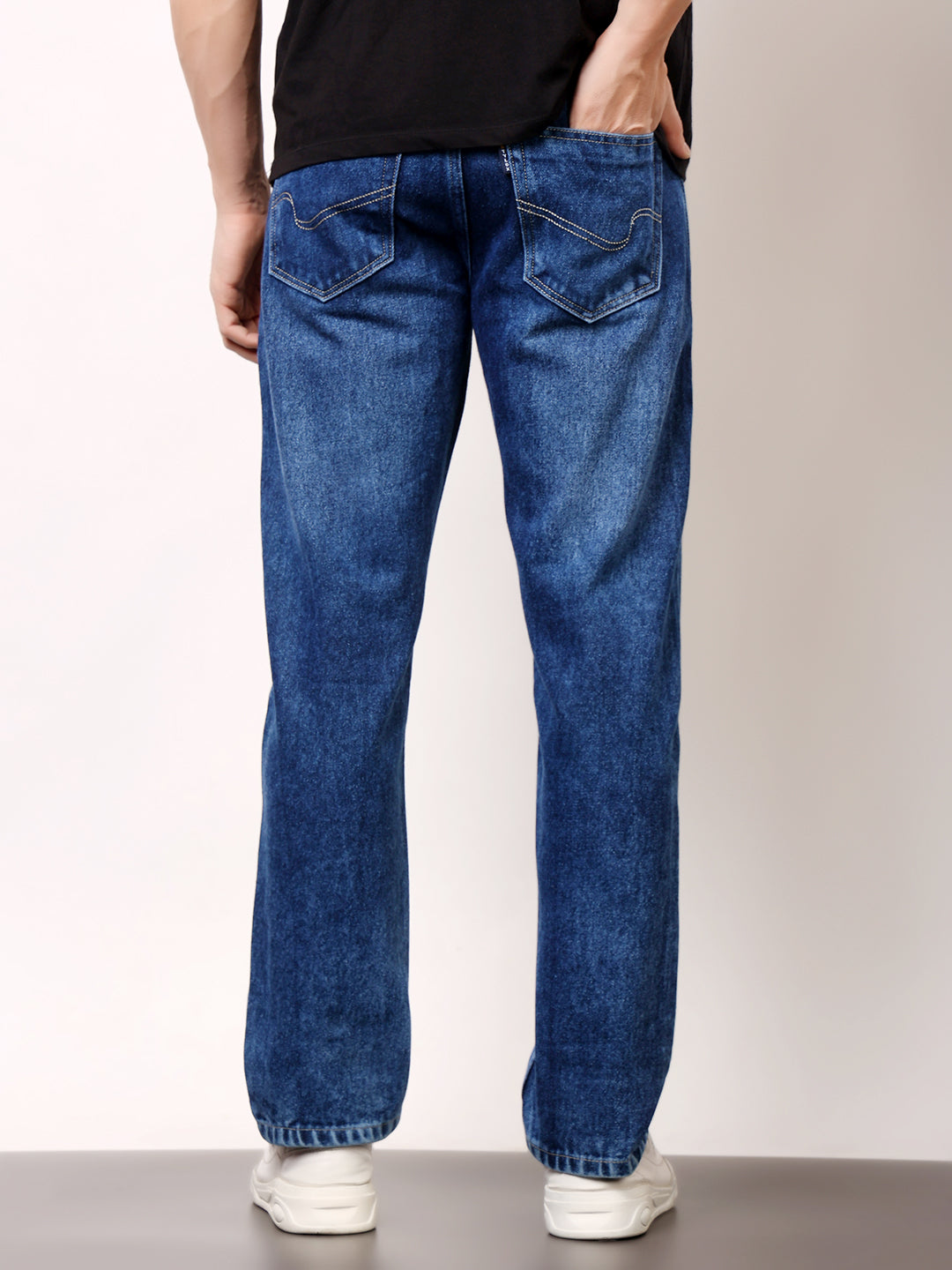 Stylox Men’s Relaxed Fit Solid Jeans | Comfortable Denim Casual Wear for Everyday Style (Greenish Blue) - Stylox