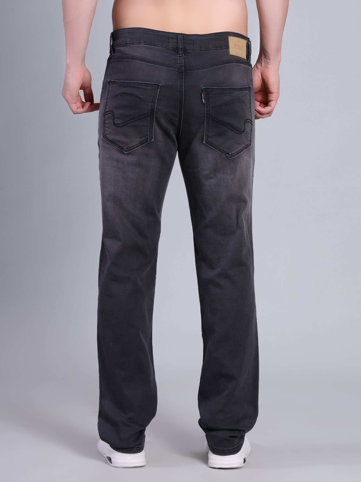 Stylox Men’s Slim Fit Mid Rise Stretchable Denim Jeans-Mid Grey - Stylox