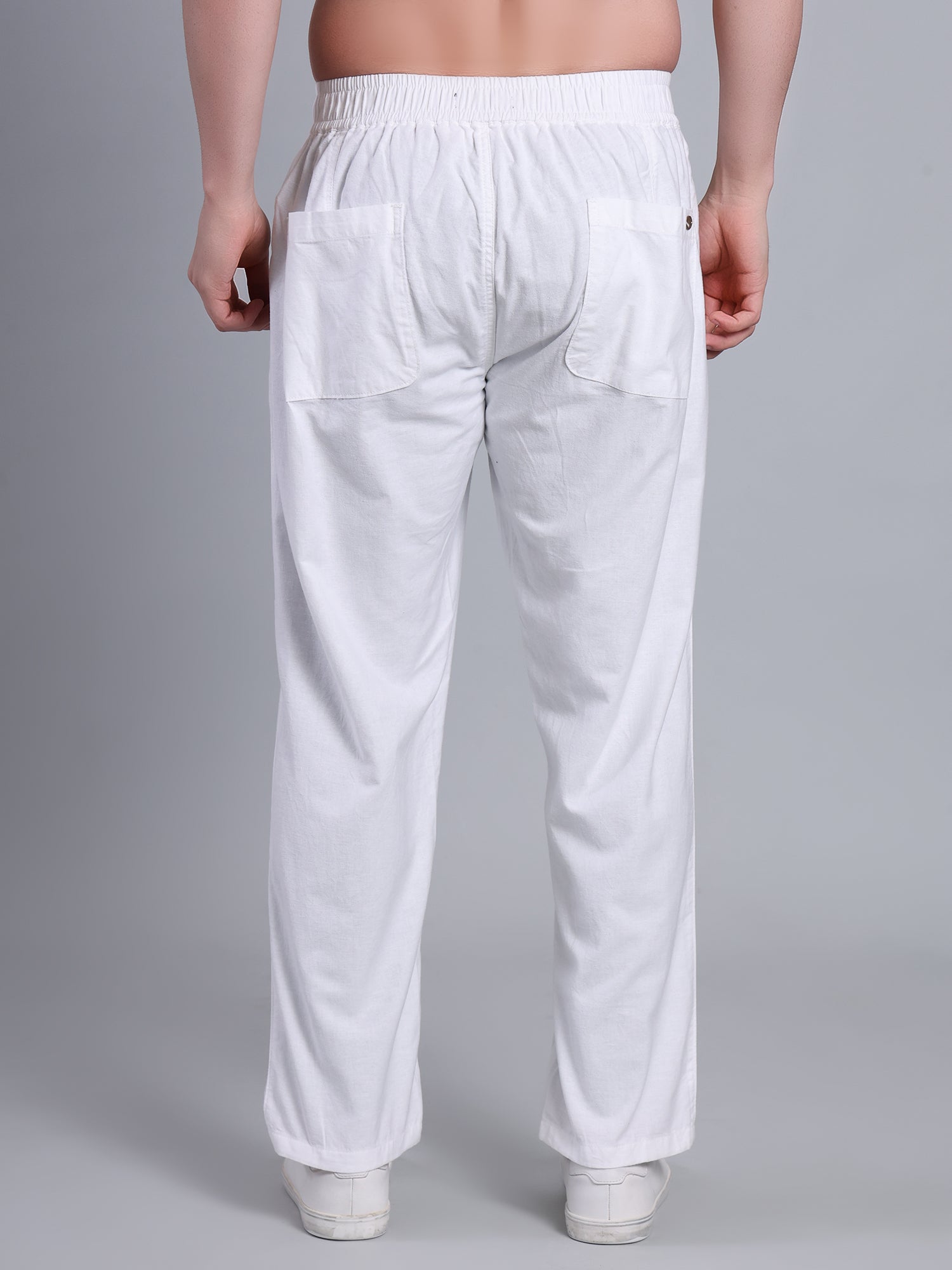 Stylox Men’s Cotton Linen Blend Trousers | Regular Fit Pleated Pants