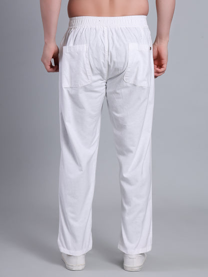 Stylox Men’s Cotton Linen Blend Trousers | Regular Fit Pleated Pants