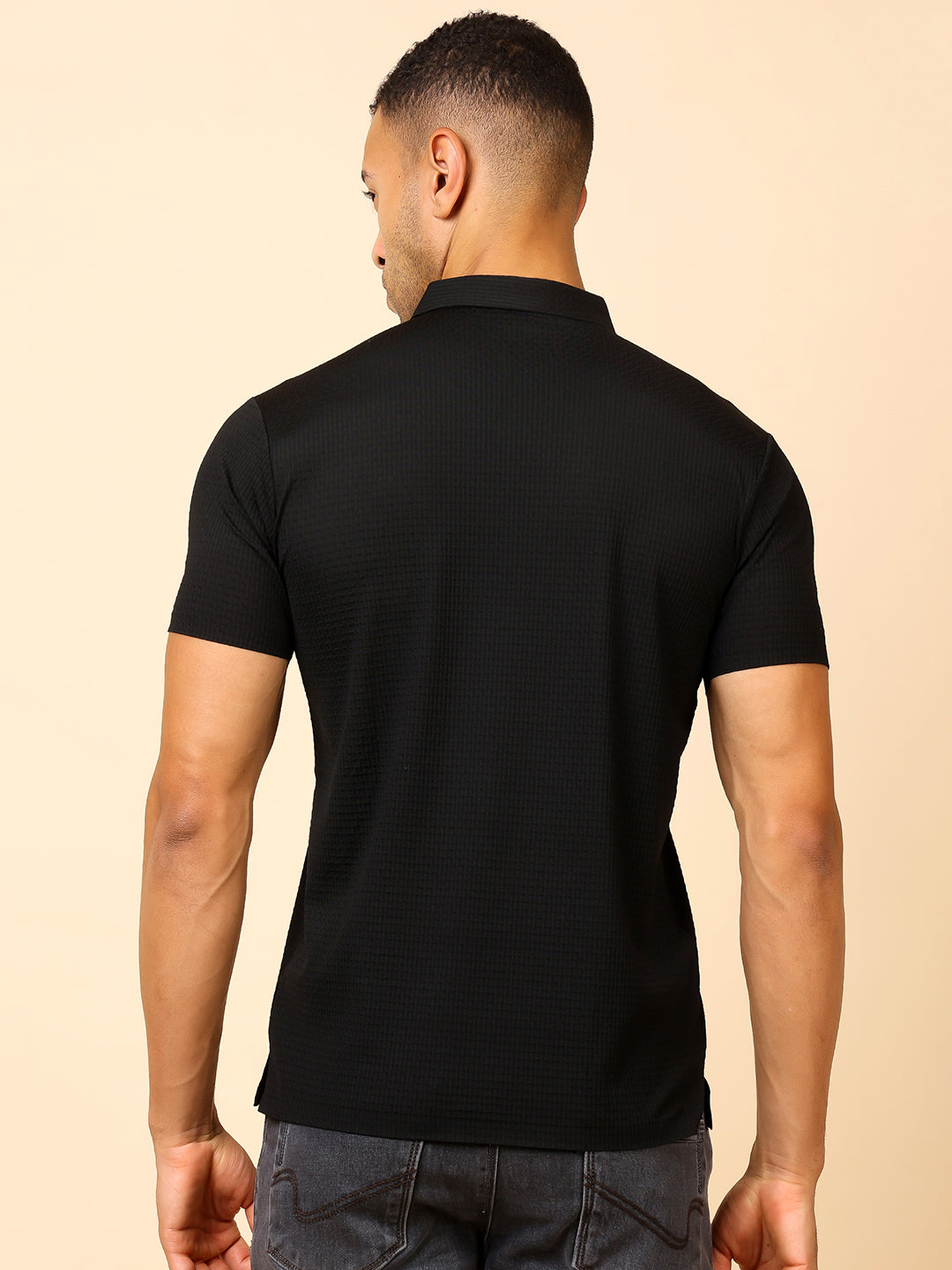 Stylox Premium Stretchable Nylon-Spandex Solid Polo T-Shirt – Sleek Comfort & Performance - Stylox