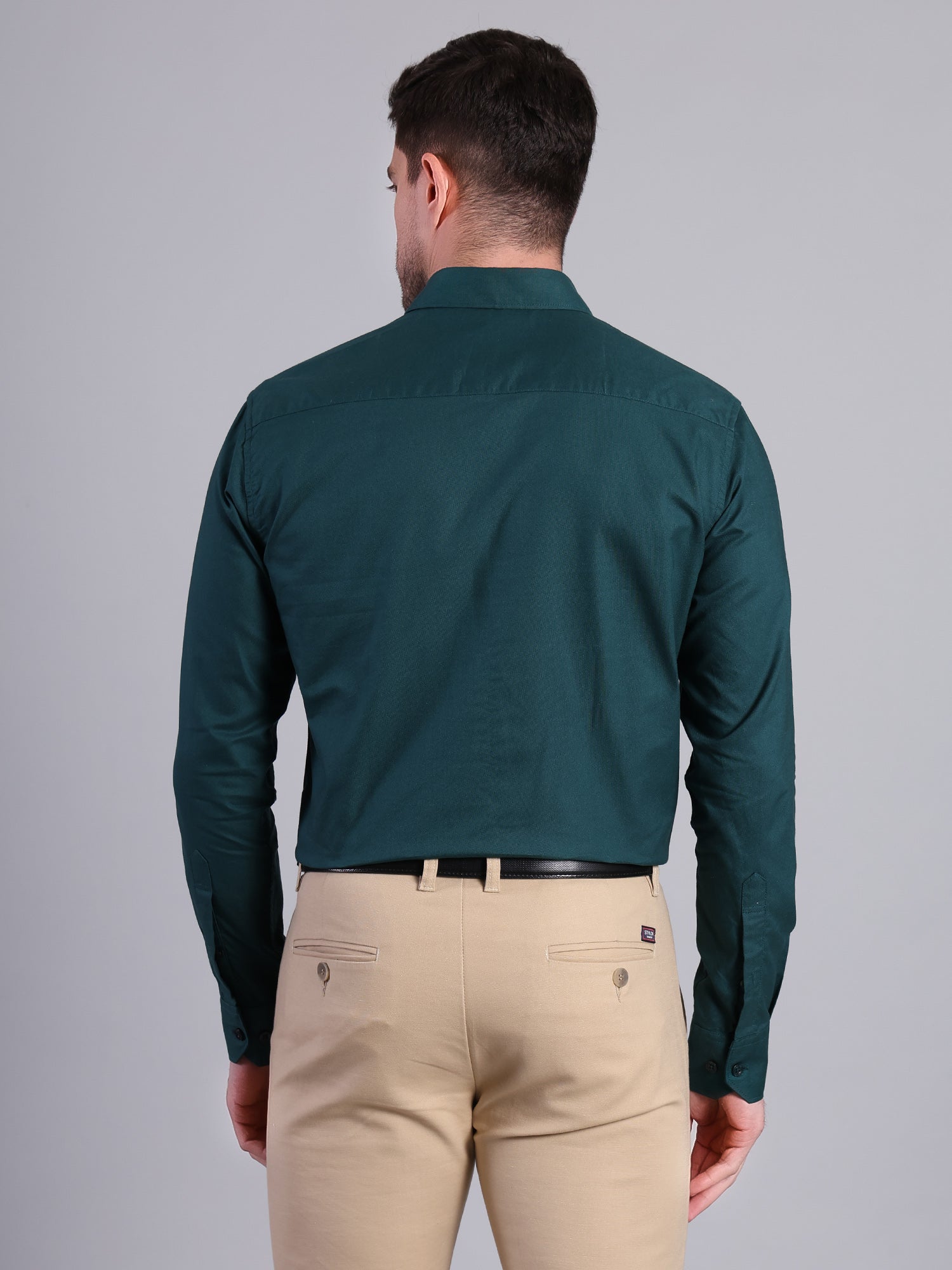 Stylox Men’s Regular Fit Solid Oxford Casual Shirt-Peacock - Stylox