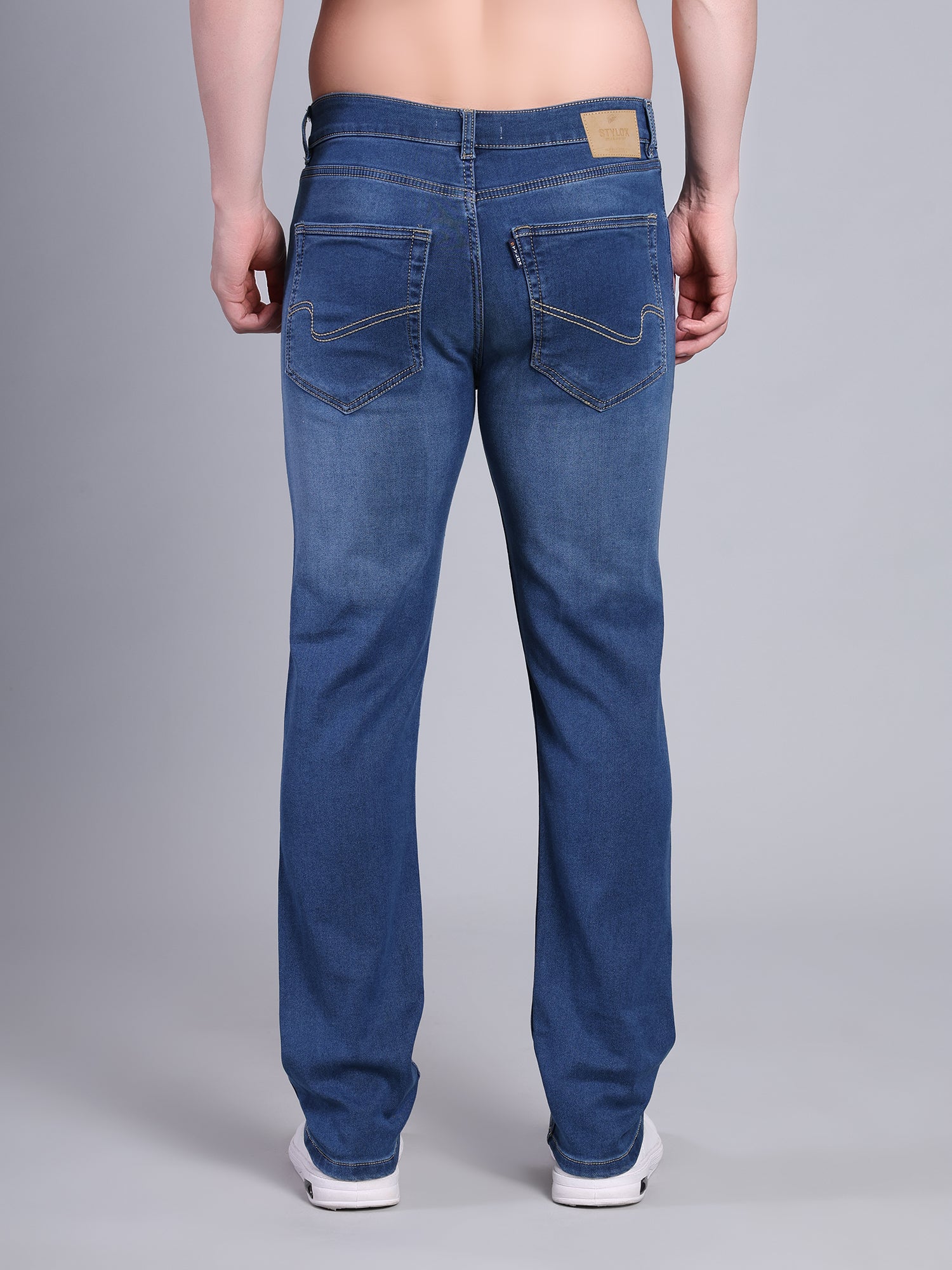 Stylox Men’s Slim Fit Stretchable Denim Jeans-Light Blue - Stylox