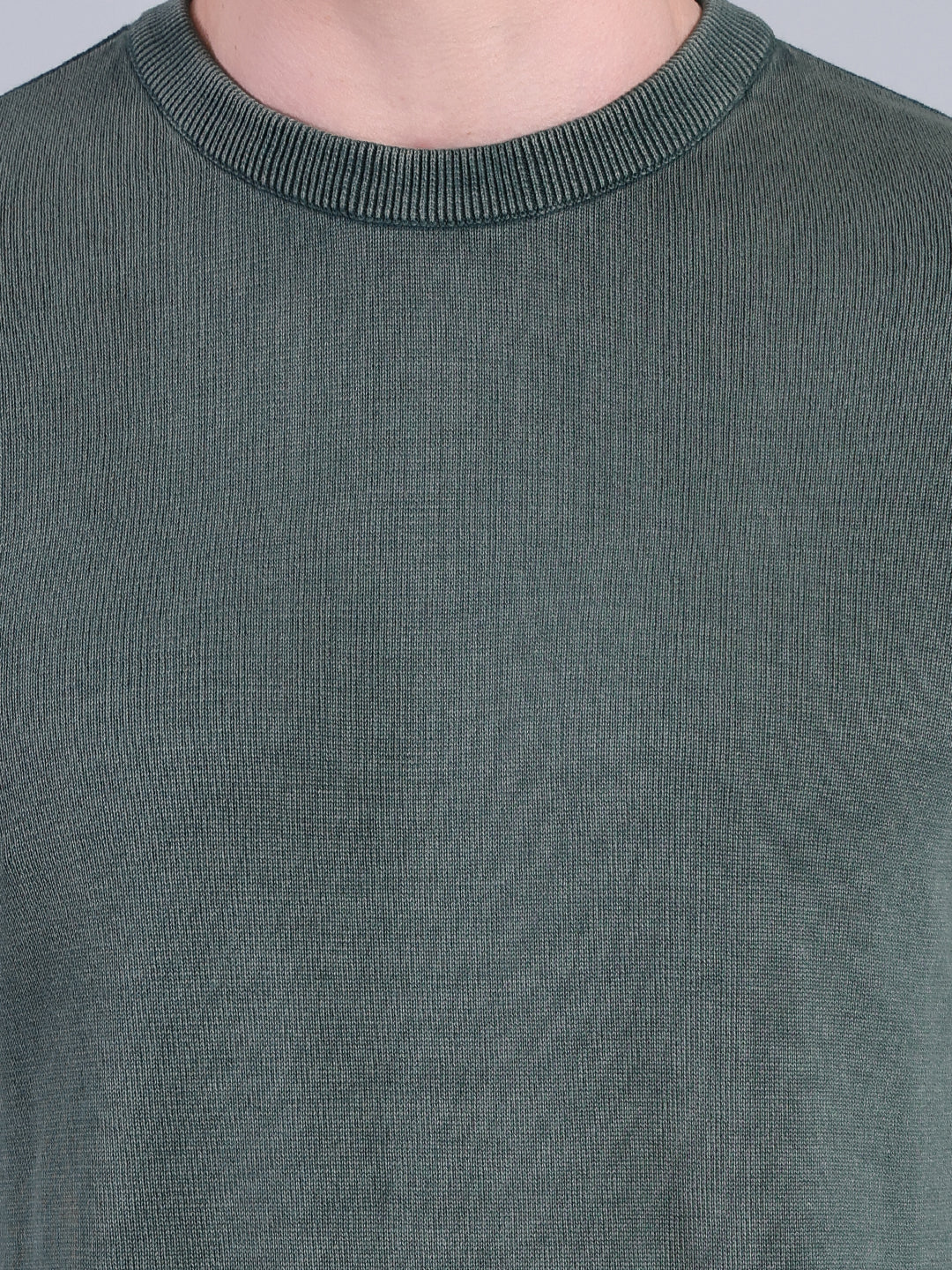 Stylox Men’s Full Sleeve Round Neck Sweater | Solid Slim Fit Knitted Winter Pullover (Teal) - Stylox