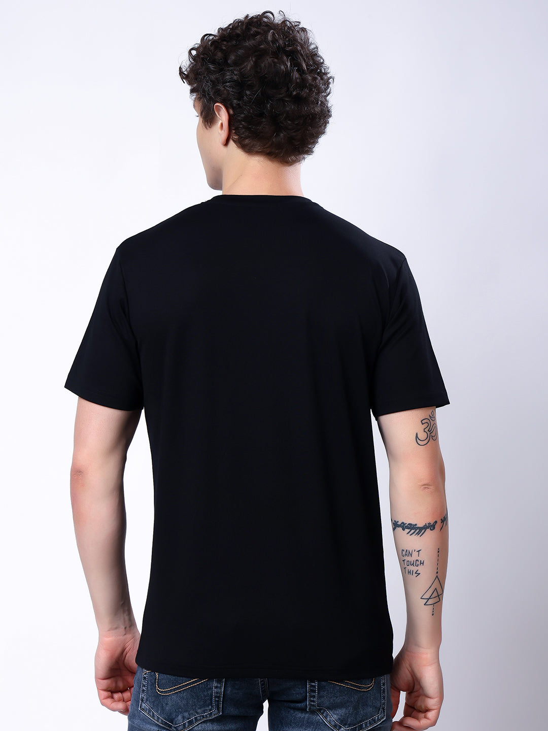 Stylox Men’s Regular Fit Round Neck Half Sleeve Casual Solid T-Shirt–Black - Stylox