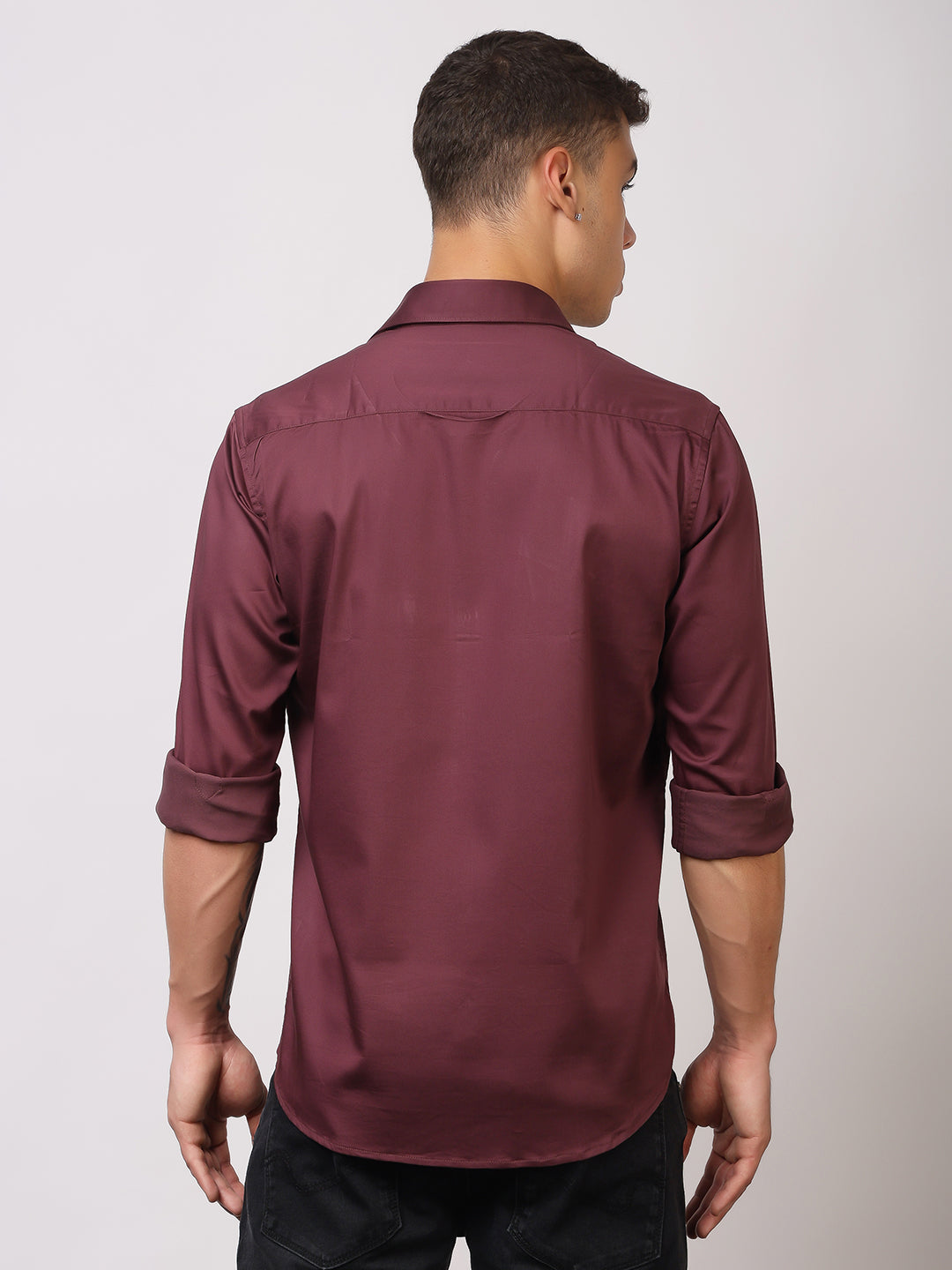 Stylox Men's Full Sleeve Solid Partywear Casual Shirt – Premium Shine Finish Cotton Blend Regular Fit Shirt for Stylish Evening & Occasion Wear - Stylox