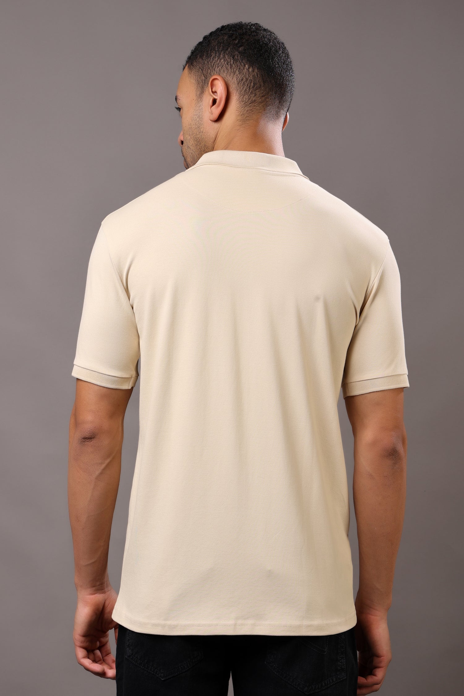 Stylox Men’s Polo Collar Solid T-Shirt - Soft, Breathable &amp; Everyday Wear
