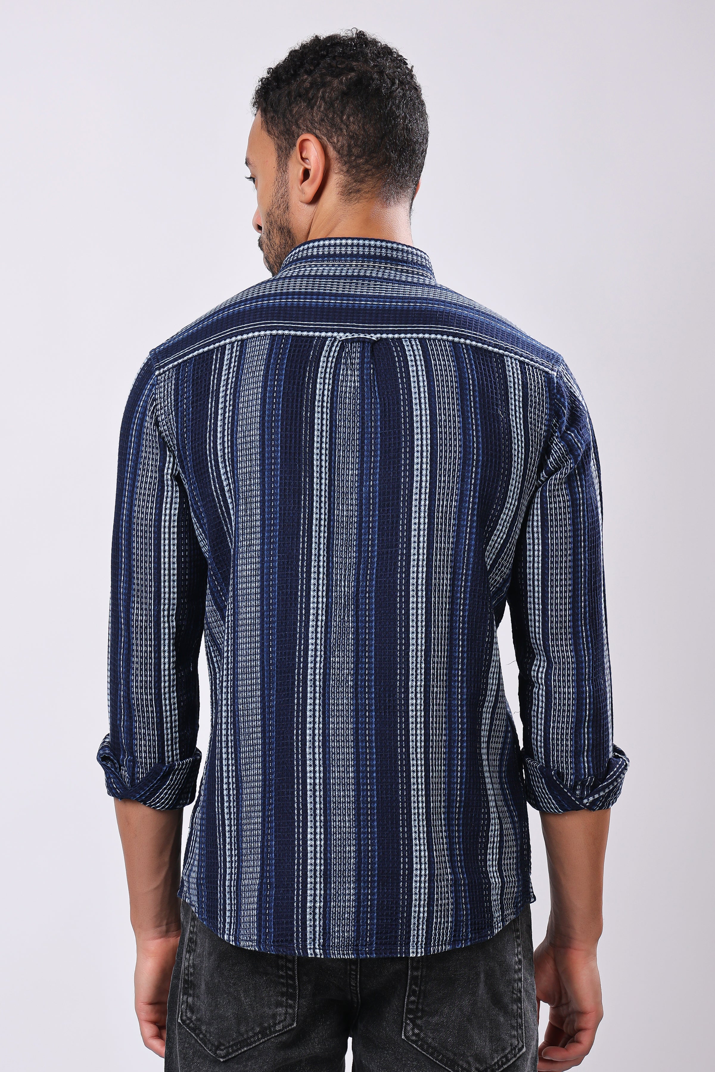 Stylox Men's Full Sleeve Striped Casual Shirt – Premium Cotton Blend Regular Fit Shirt with Classic Vertical Stripes for Smart Everyday Wear - Stylox