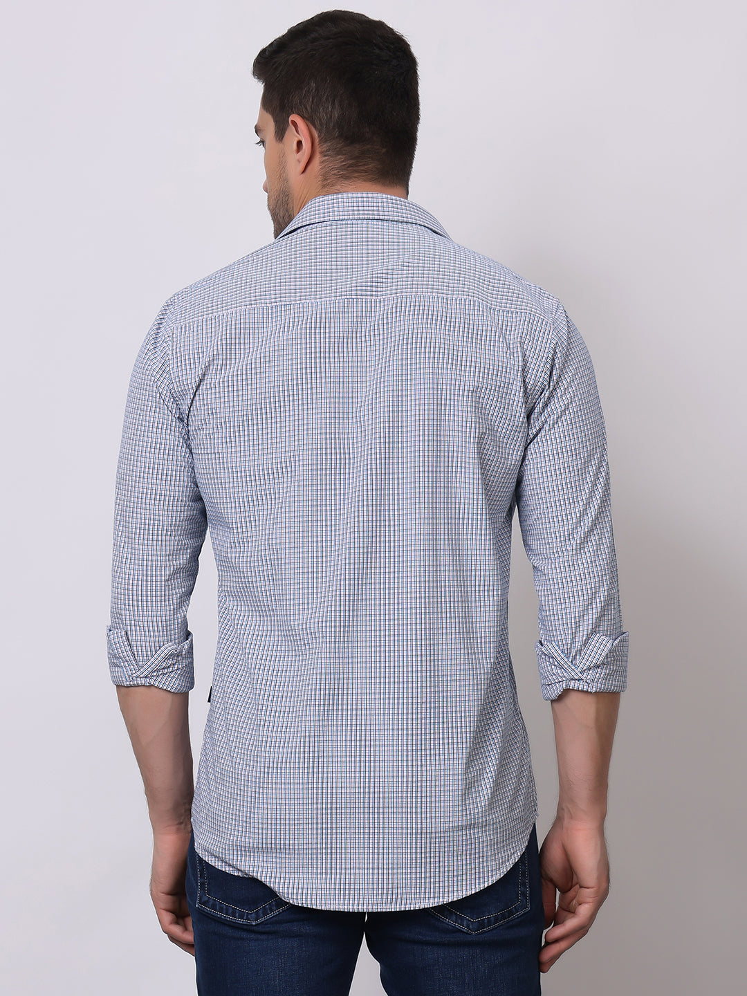 Stylox Men's Full Sleeve Check Casual Shirt – Premium Cotton Blend Regular Fit Checked Shirt for Trendy Everyday & Office Wear