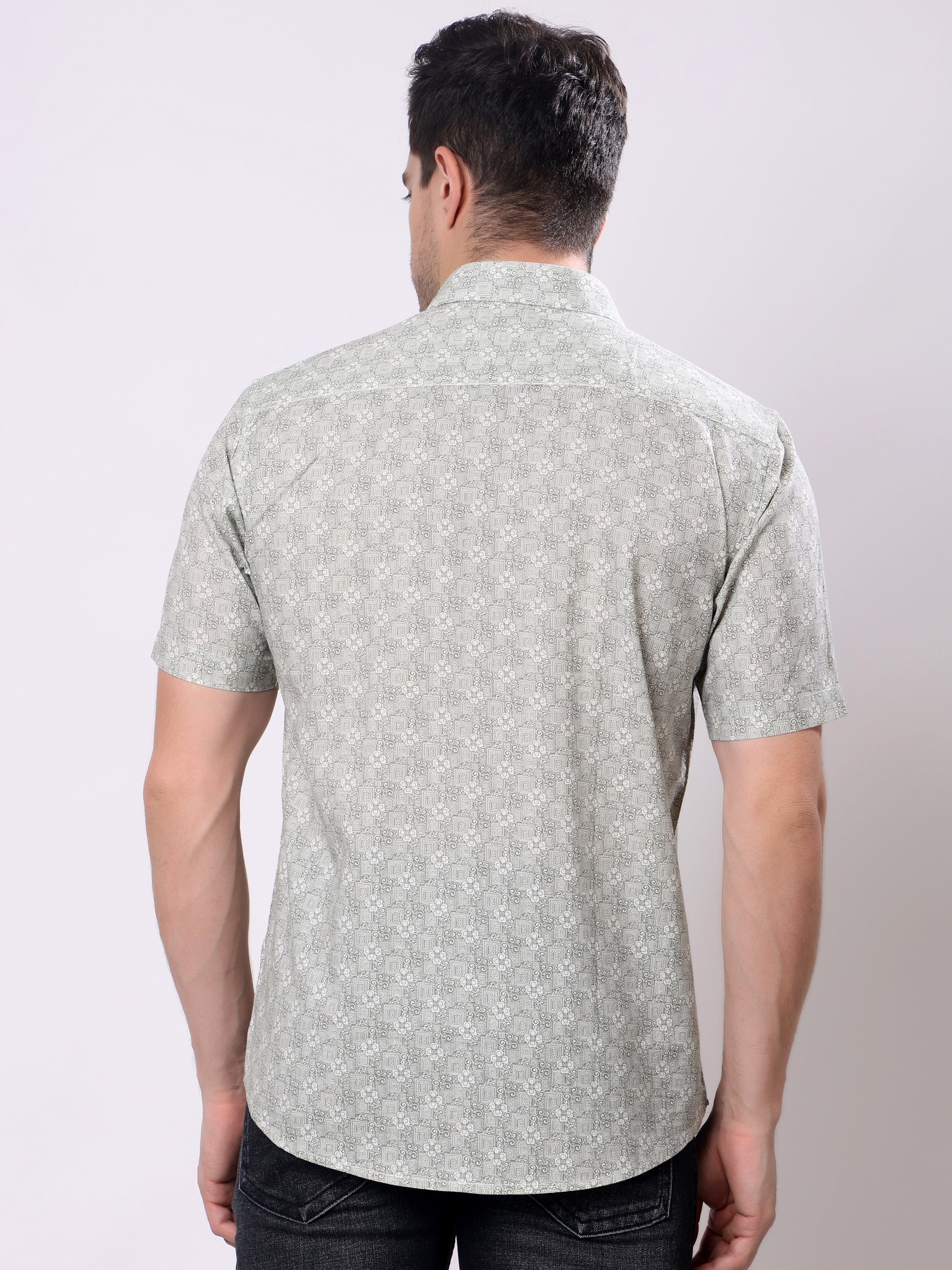 Stylox Men’s Regular Fit Half Sleeve Abstract print Summer Casual Shirt - Stylox