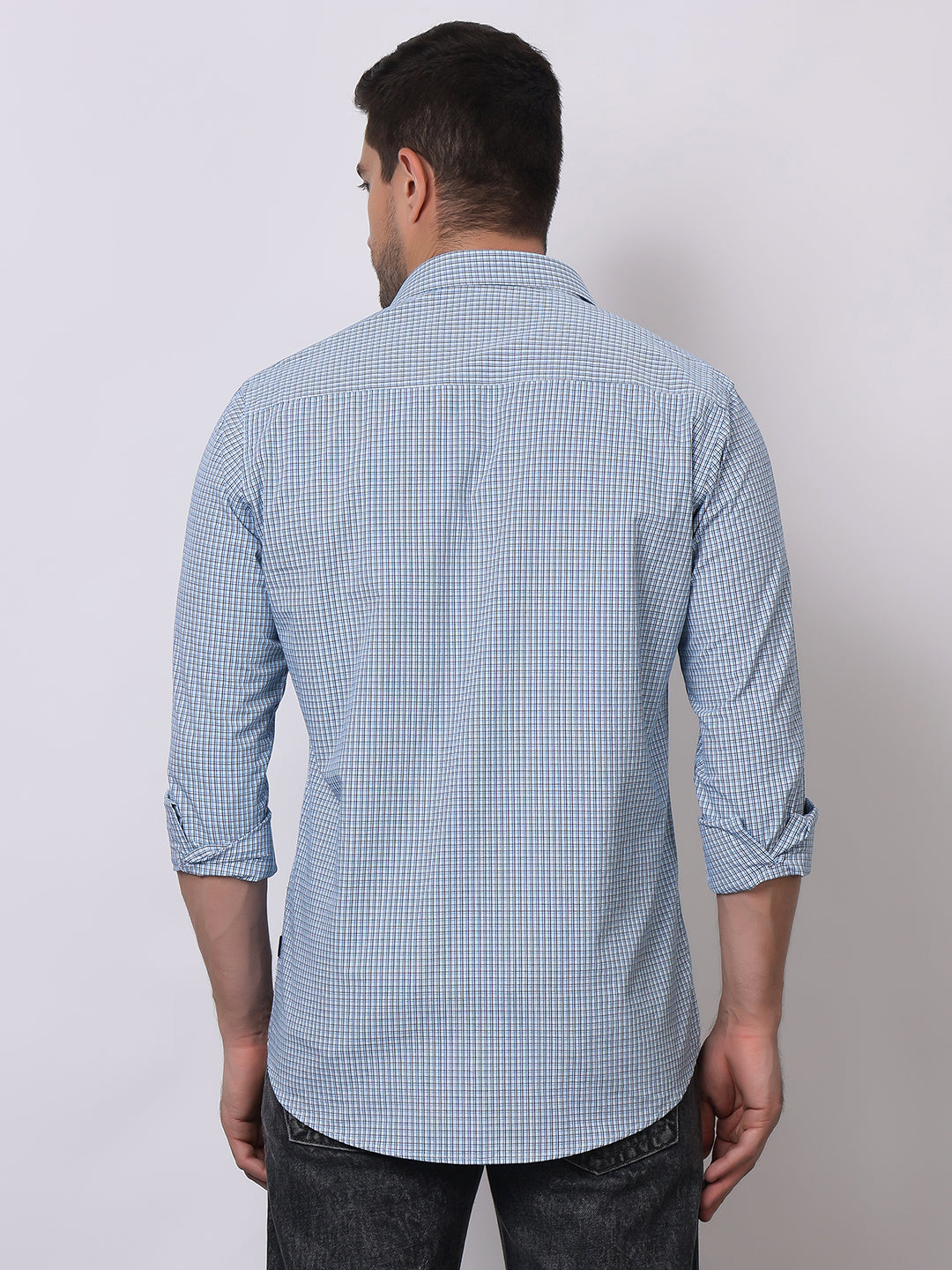 Stylox Men's Full Sleeve Check Casual Shirt – Premium Cotton Blend Regular Fit Checked Shirt for Trendy Everyday & Office Wear