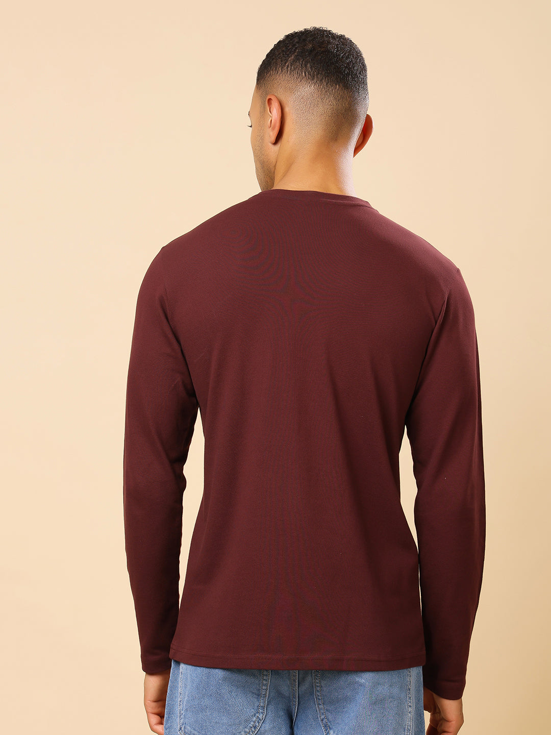 Stylox Men’s Henley Neck Full Sleeve Solid T-Shirt – Casual & Stylish Everyday Wear - Stylox