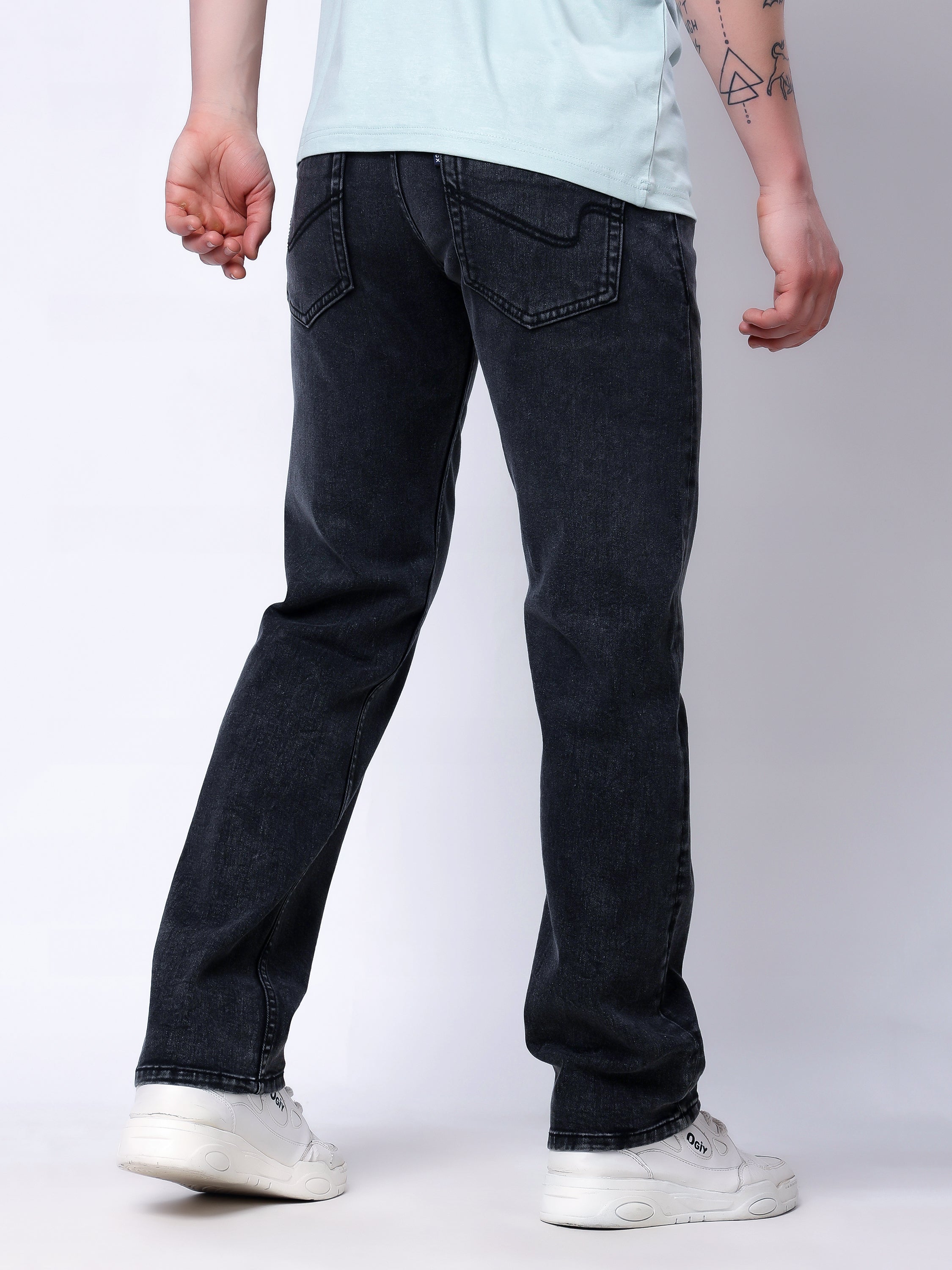 Stylox Men’s Comfort Fit Stretchable Denim Jeans-Mid Grey