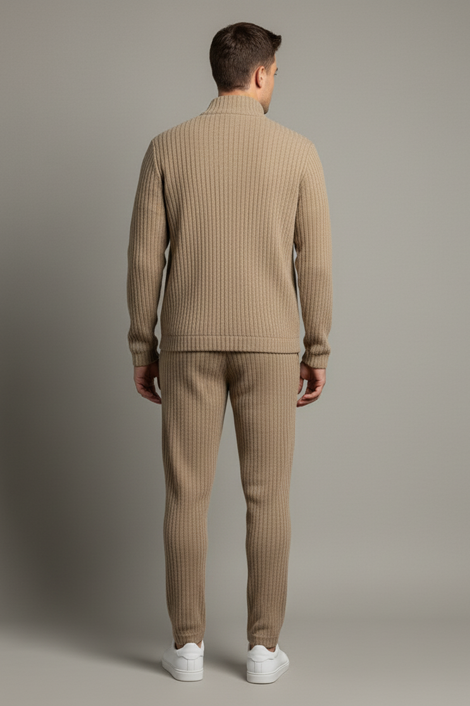 Stylox Men’s Premium Ribbed Co-Ord Set | Luxury Zip Jacket &amp; Jogger Set