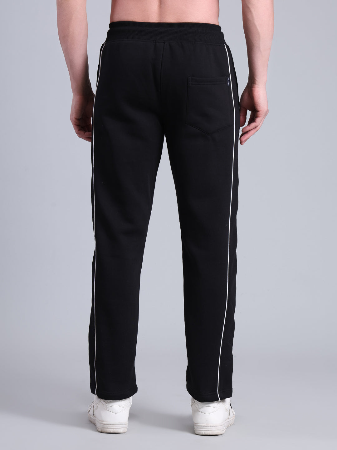 Stylox Men’s Solid Trackpant with Side Piping (Black) - Stylox
