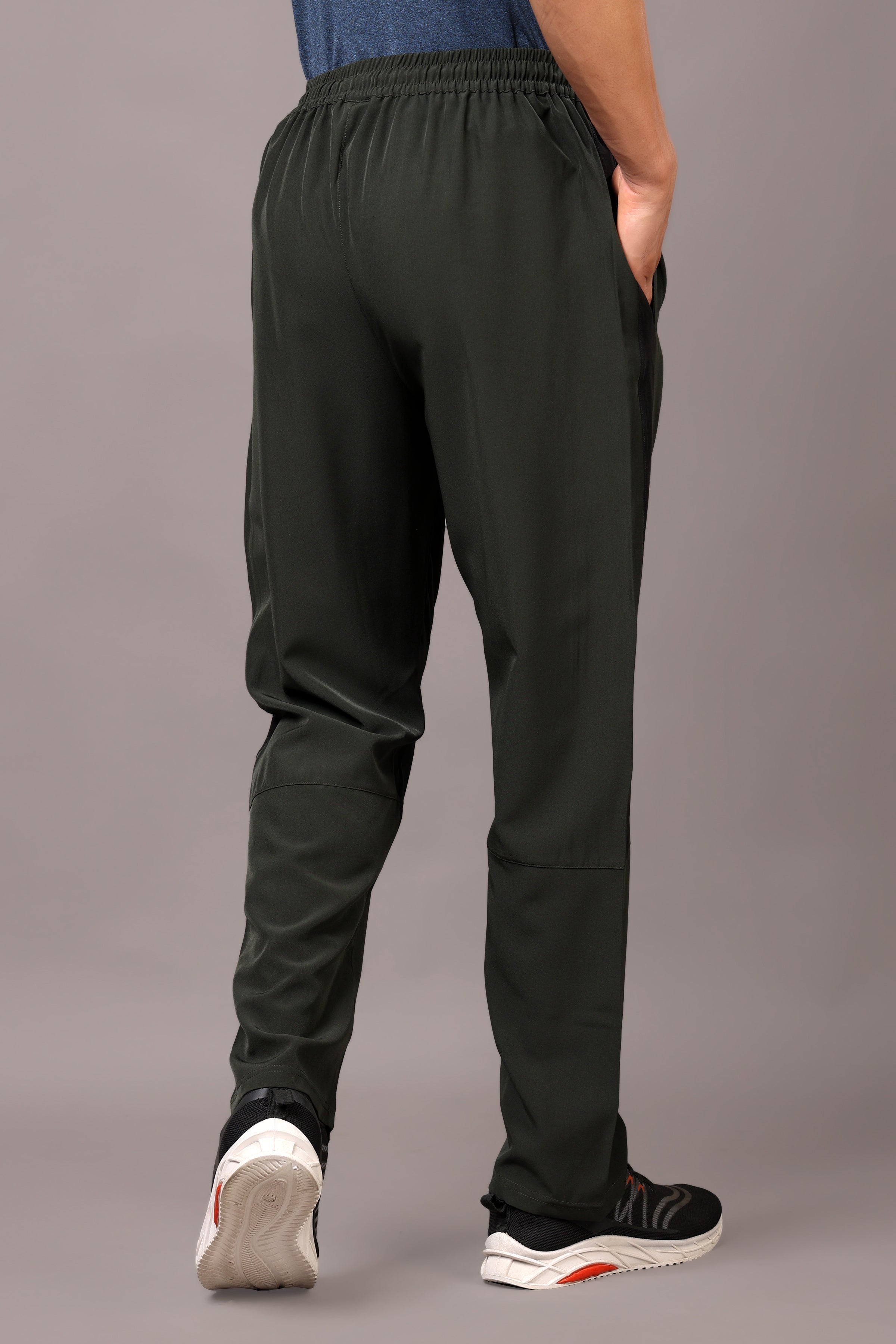 Stylox Classic Men’s Trackpants with Elastic Waist & Side Pockets (Olive) - Stylox