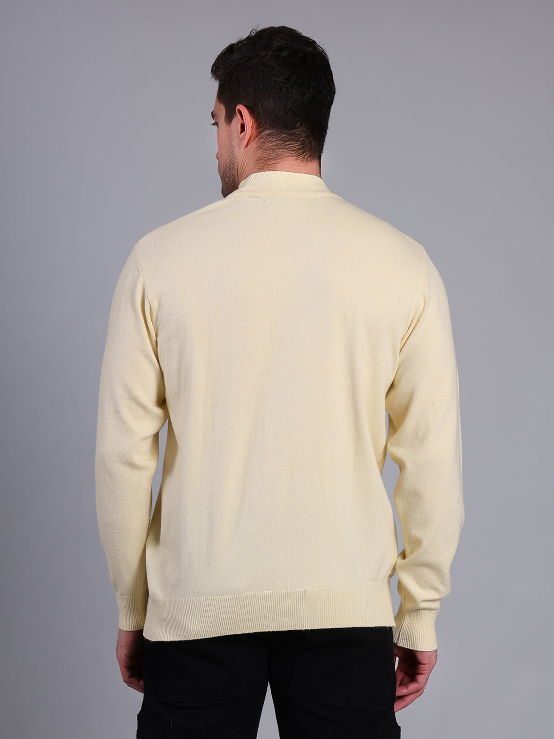 Stylox Men’s Solid Winter Sweater | Premium Knit Mock Neck Pullover for Men | Warm & Soft Full Sleeve Sweater - Stylox