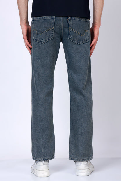 Stylox Men’s Mid-Rise Comfort Fit Vintage Blue Non-Stretch Denim Jeans - Stylox