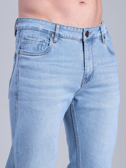 Stylox Men’s Comfort Fit Jeans | Mid Rise Straight Leg Washed Denim for Everyday Wear