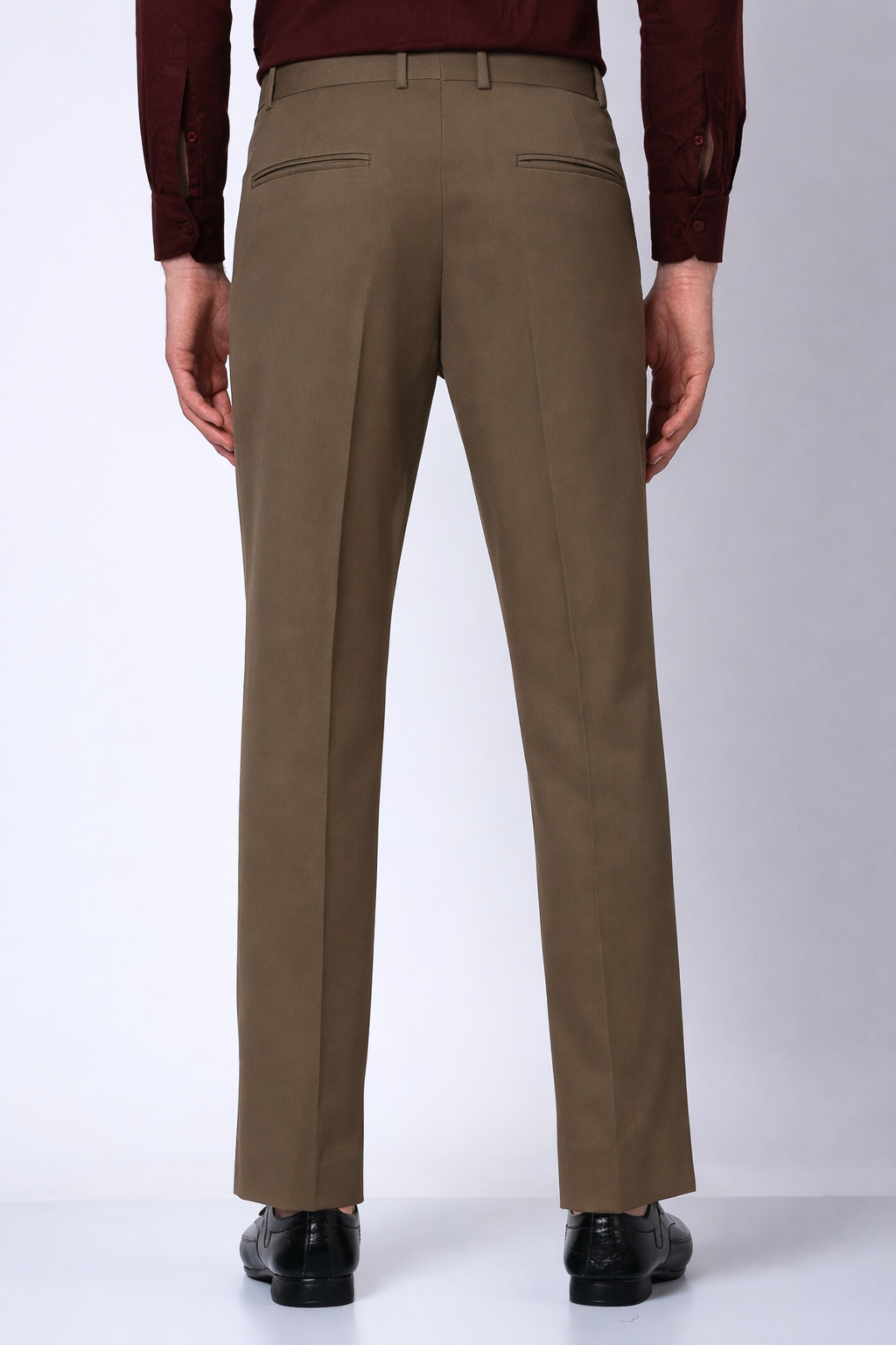 Stylox Men’s Slim Fit Pleated Formal Trousers – Premium Office Wear Pants with Side Pockets-Olive - Stylox