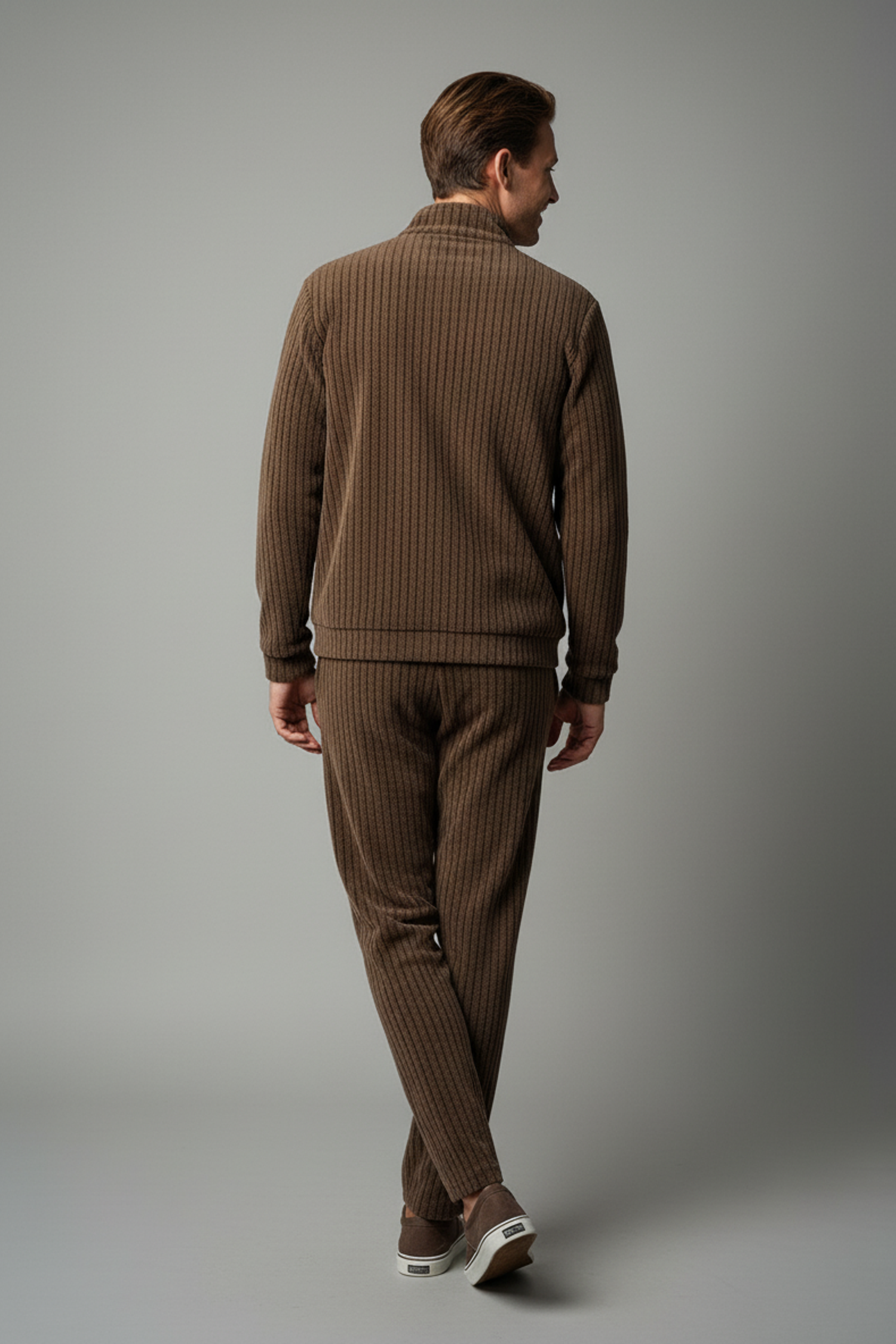 Stylox Men’s Premium Ribbed Co-Ord Set | Luxury Zip Jacket &amp; Jogger Set