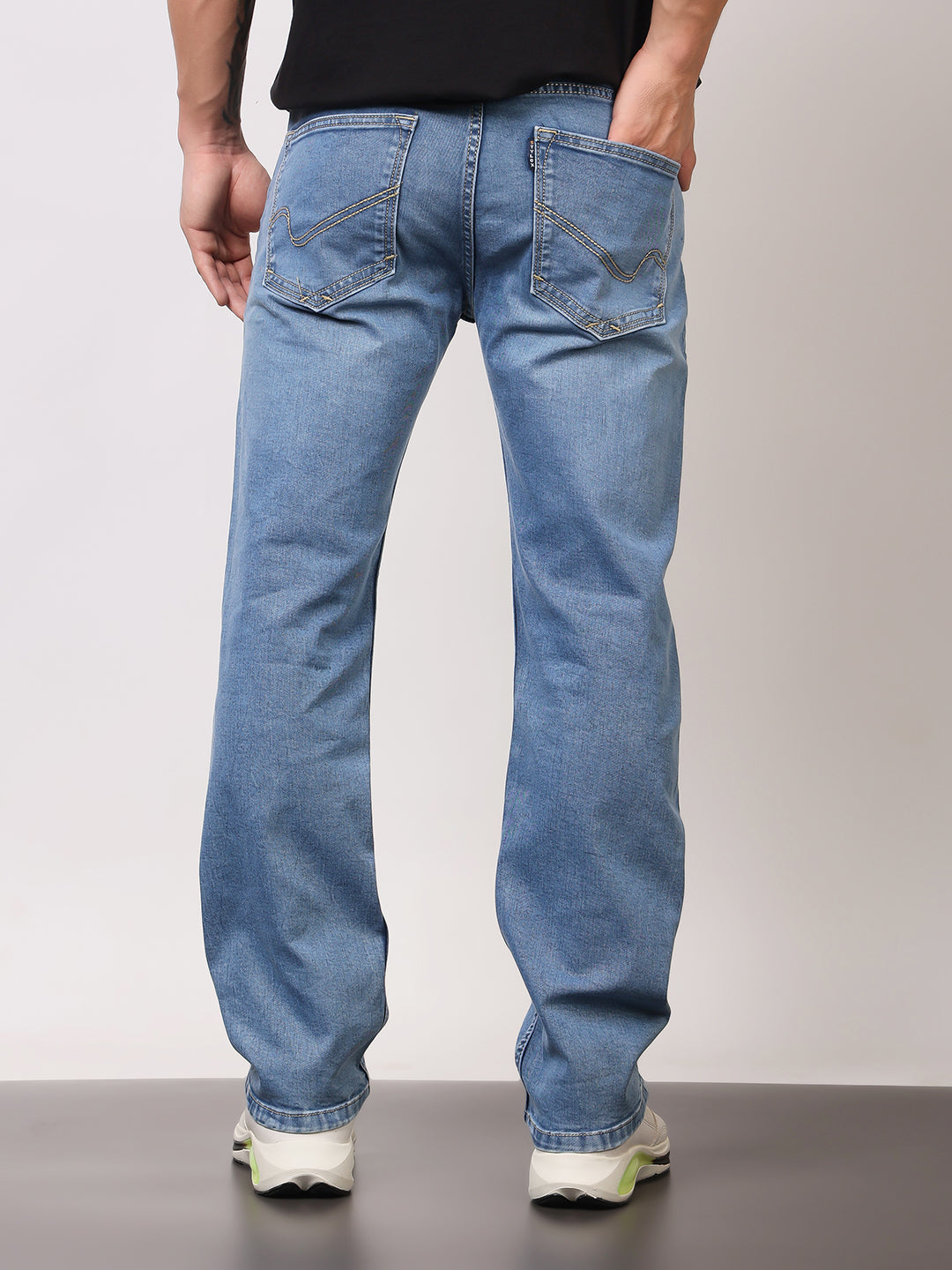 Stylox Men’s Comfort Fit Mid-Rise Premium Stretchable Solid Jeans - Stylox