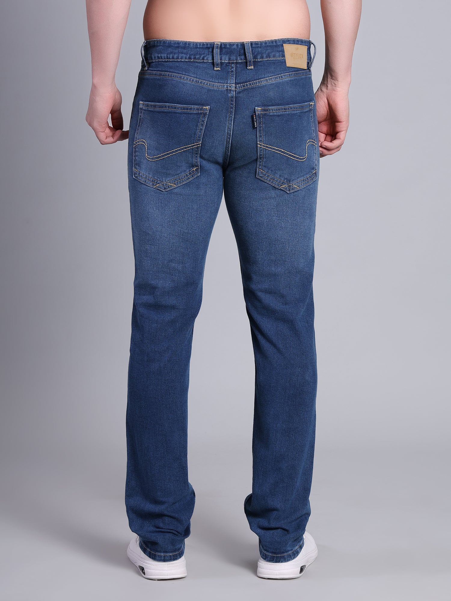Stylox Men’s Slim Fit Mid Rise Stretchable Casual Denim Jeans-Blue - Stylox