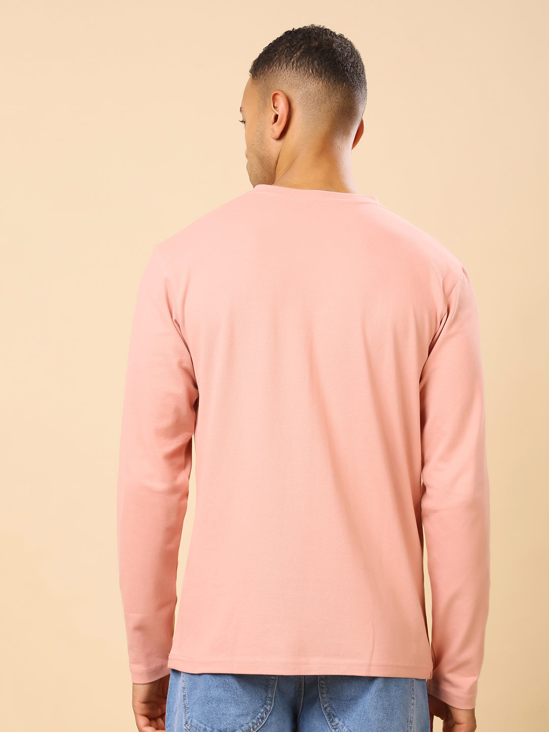 Stylox Men’s Henley Neck Full Sleeve Solid T-Shirt – Casual & Stylish Everyday Wear - Stylox