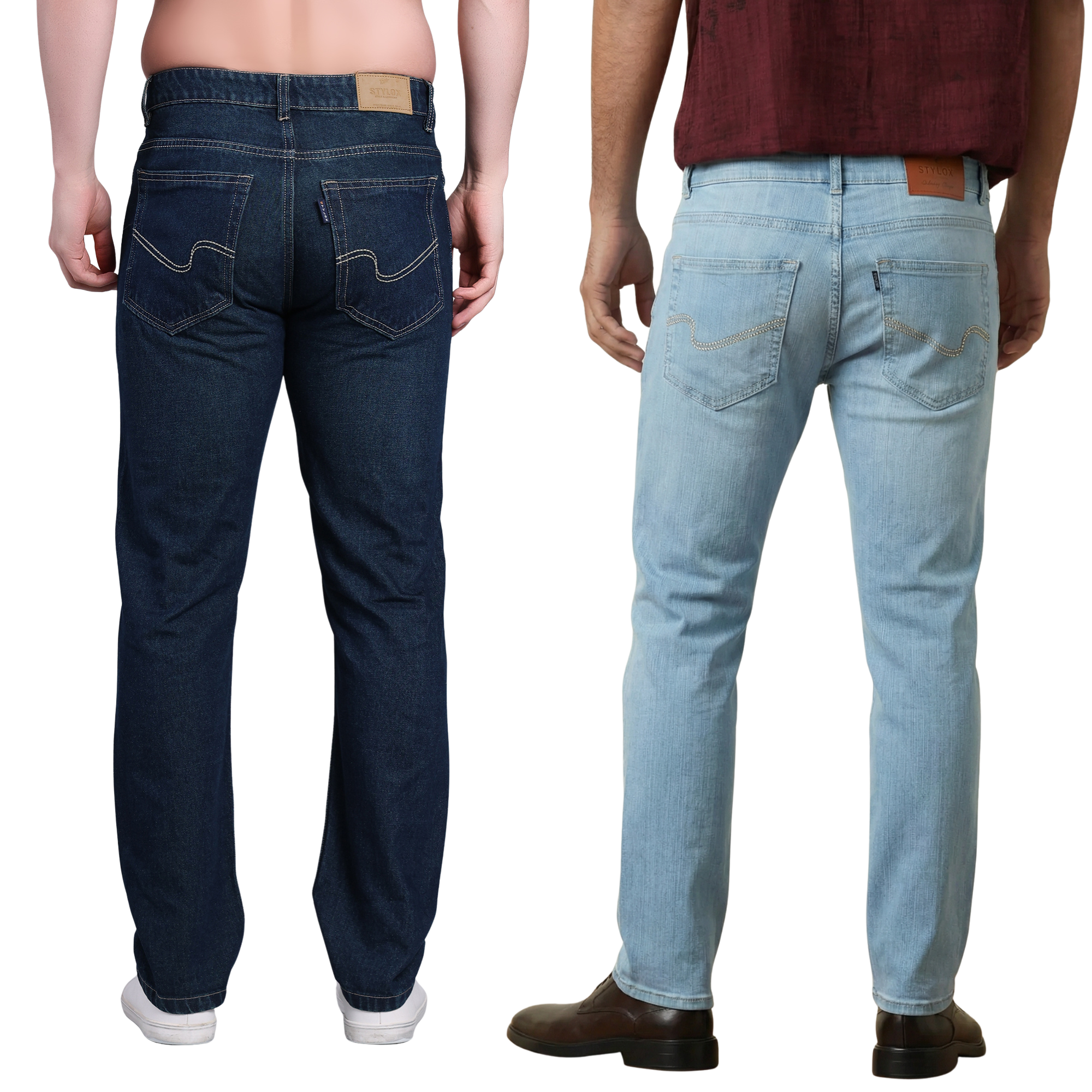 Stylox Straight Fit Denim Jeans Pack Of 2 - Stylox