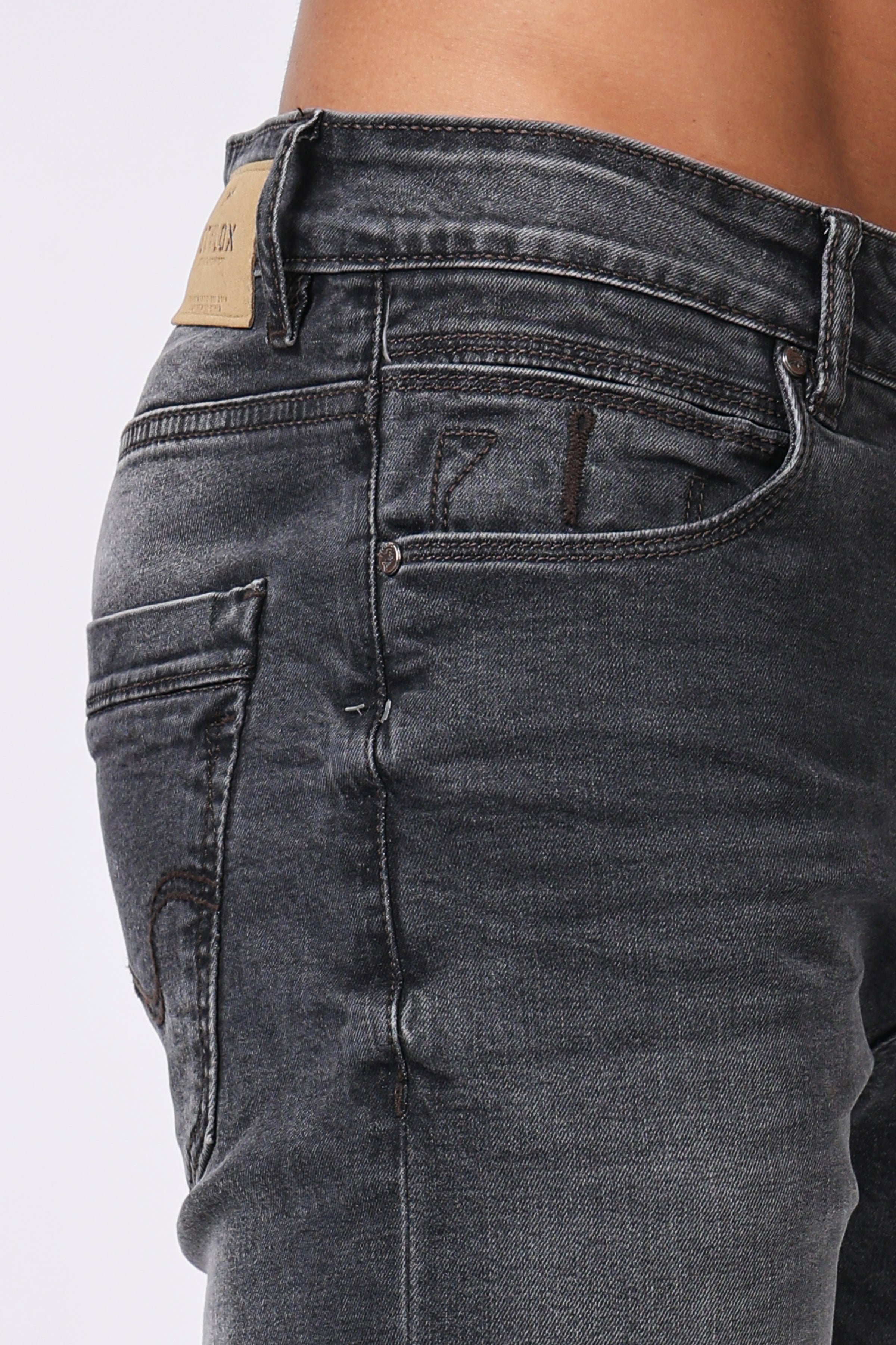 Stylox Men’s Comfort Fit Denim Jeans - Grey, Dark Grey, Mid Grey