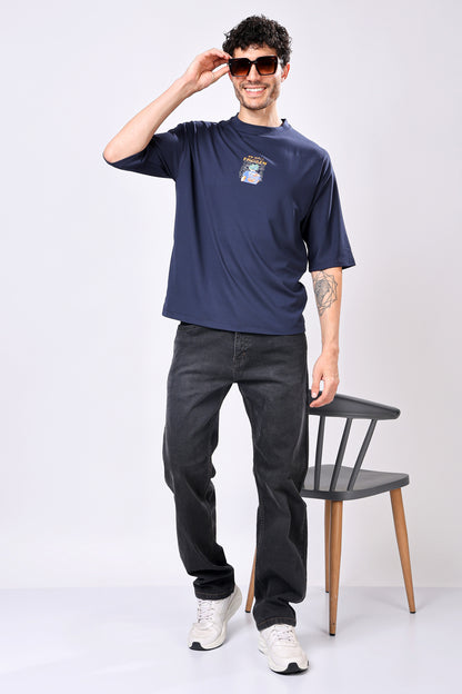 Stylox Men’s Oversized Round Neck Half Sleeve Back Printed T-Shirt | Premium Cotton Loose Fit Graphic Tee for Streetwear &amp; Casual Style