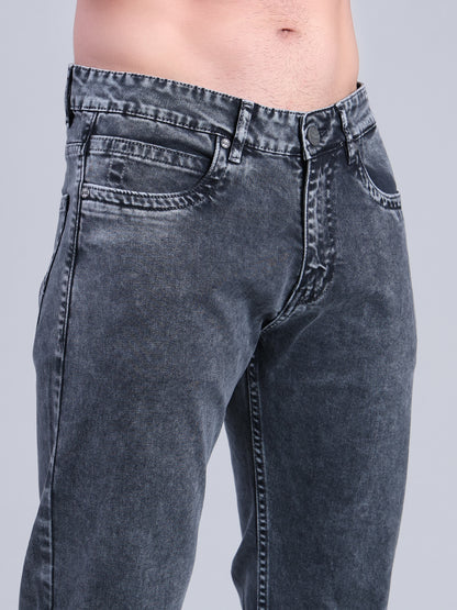 Stylox Men’s Comfort Fit Jeans | Mid Rise Straight Leg Washed Denim for Everyday Wear