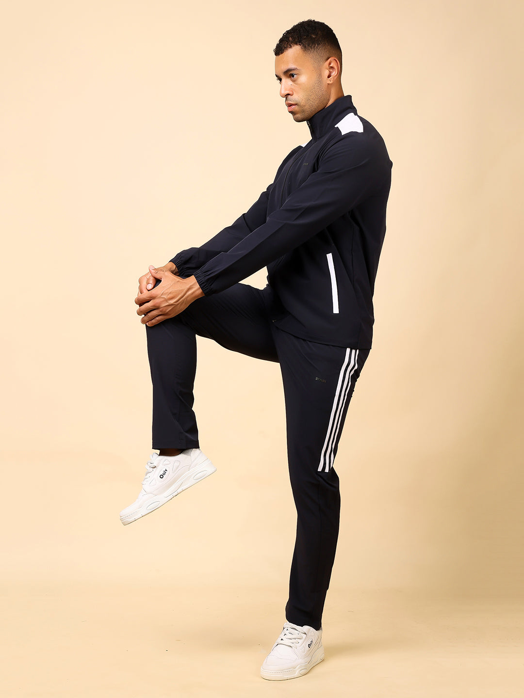 Stylox Men's Solid Tracksuit | Full Zip High Neck Jacket & Jogger Pant
